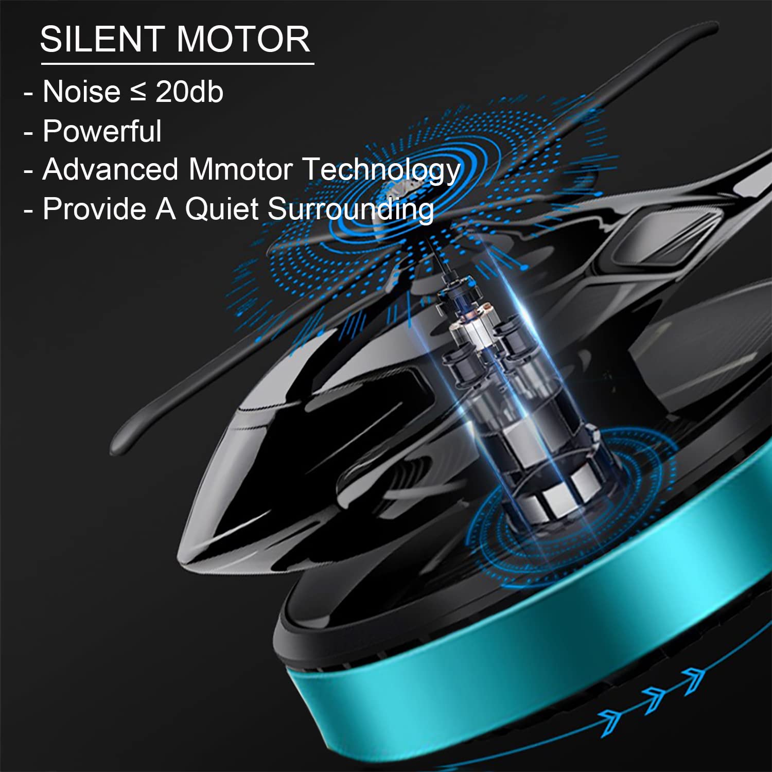 Niceada Car Air Fresheners, Al Alloy Solar Powered Rotating Incense Helicopter Diffuser, Home And Car D  Cor Accessories (Blue)