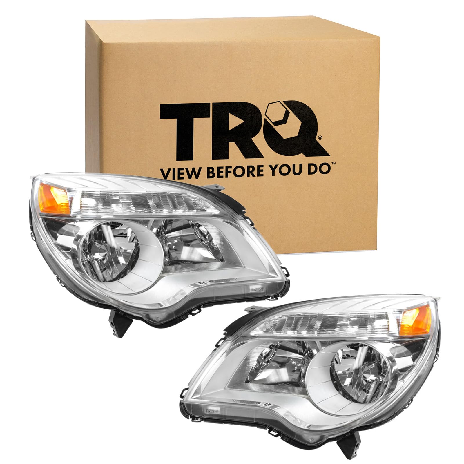 Trq Driver & Passenger Side Headlight Assembly Set Headlights Driver & Passenger Side Compatible With 2010-2015 Chevrolet Equino