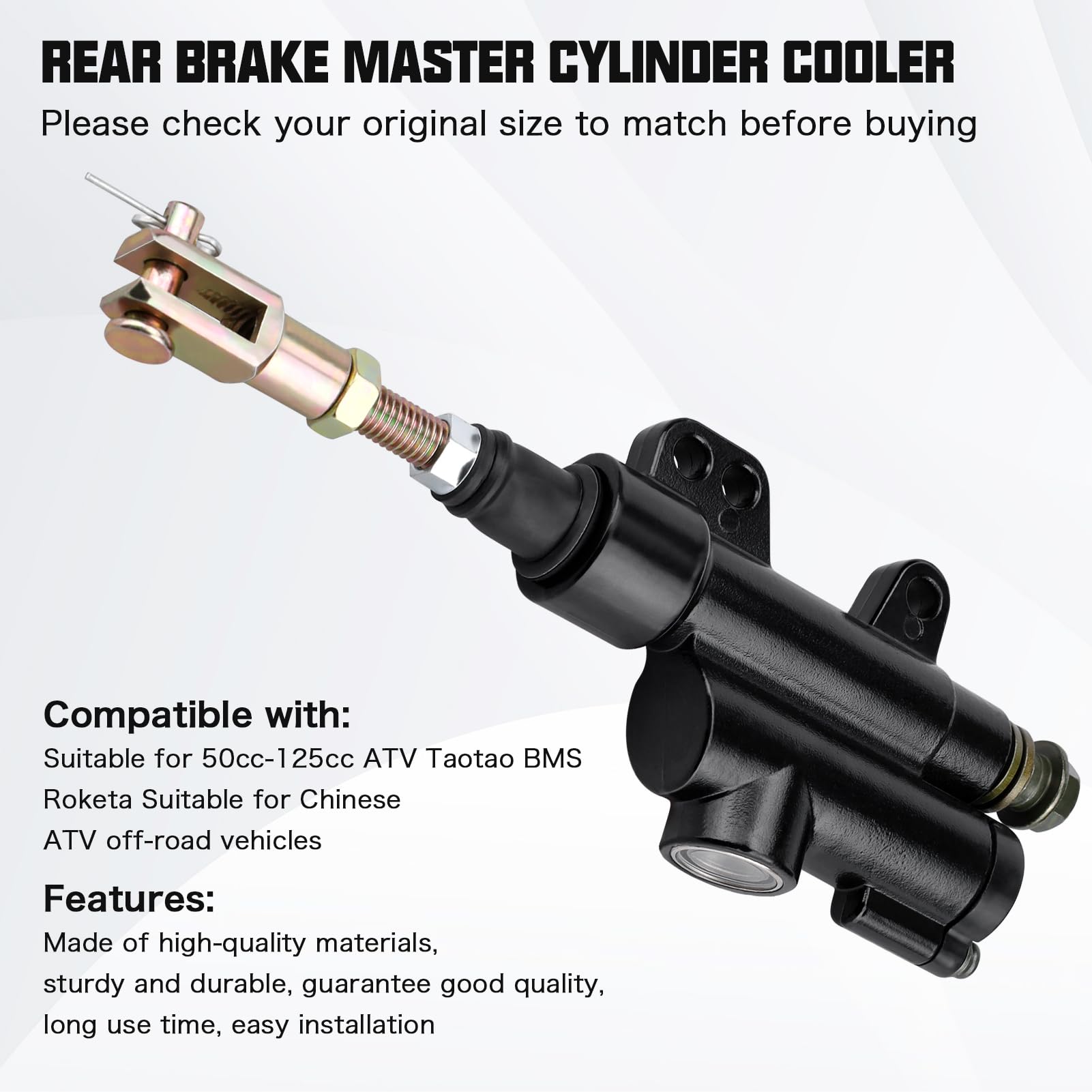 Locopow Rear Brake Master Cylinder For Chinese 50Cc 70Cc 90Cc 110Cc 125Cc Atv Dirt Pit Bike Quad Taotao Baja Bms Roketa Xpro Apollo Ssr Pitster Piranha Sunl Nst Kazuma