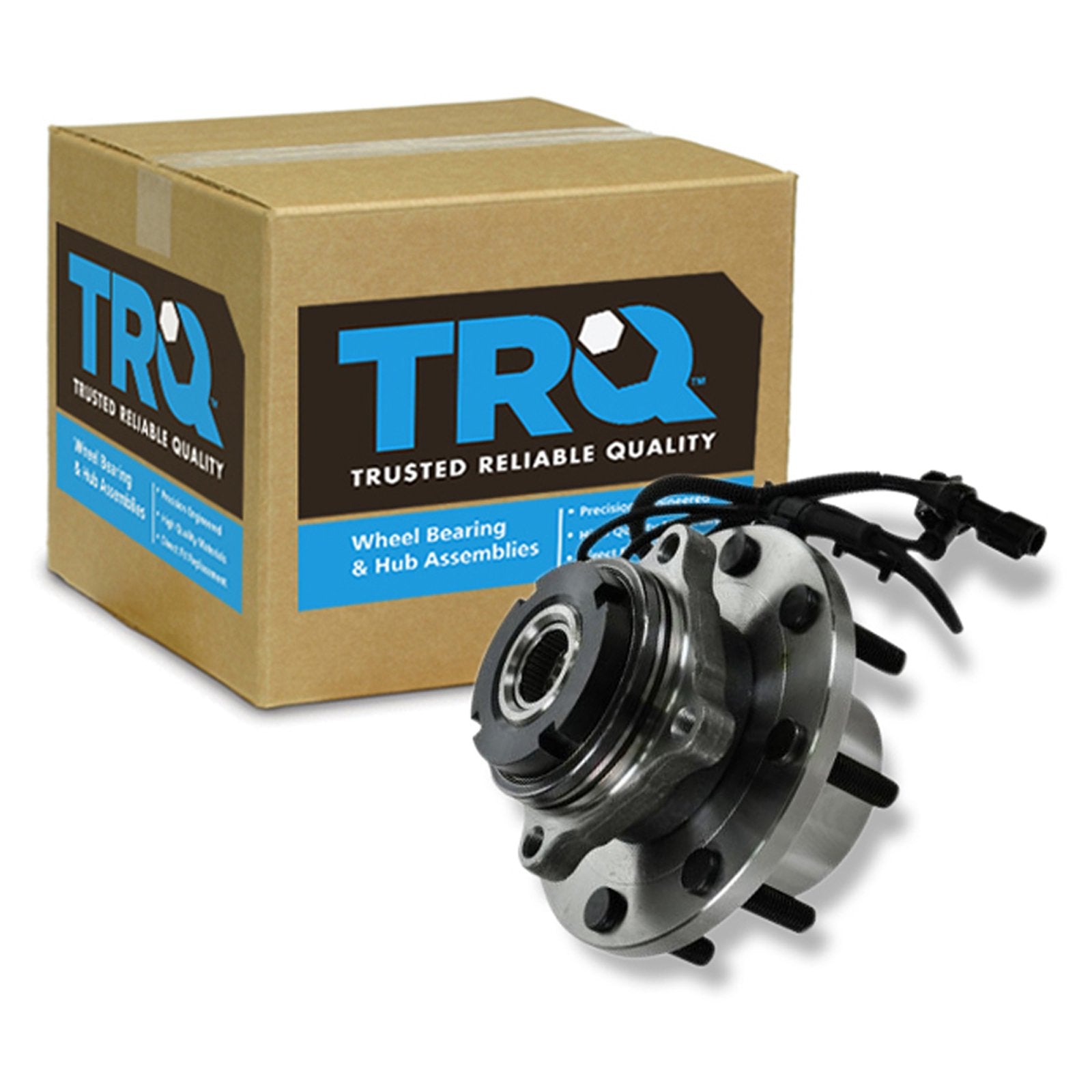 Trq Front Wheel Bearing & Hub Assembly 4Wd With Abs Sensor Compatible With 1999-2004 Ford F-350 Super Duty F-450 Super Duty F-55