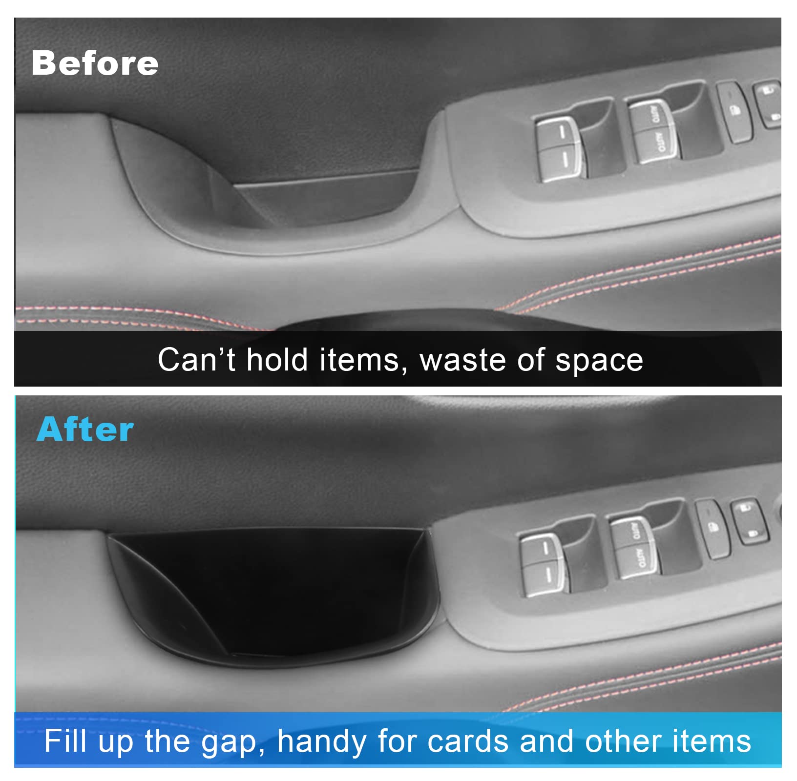 Cdefg 2Pcs For 2023-2025 Hr-V Door Side Storage Box Handle Pocket Trash Container 2023 2024 2025 Hr-V Console Driver Passenger D