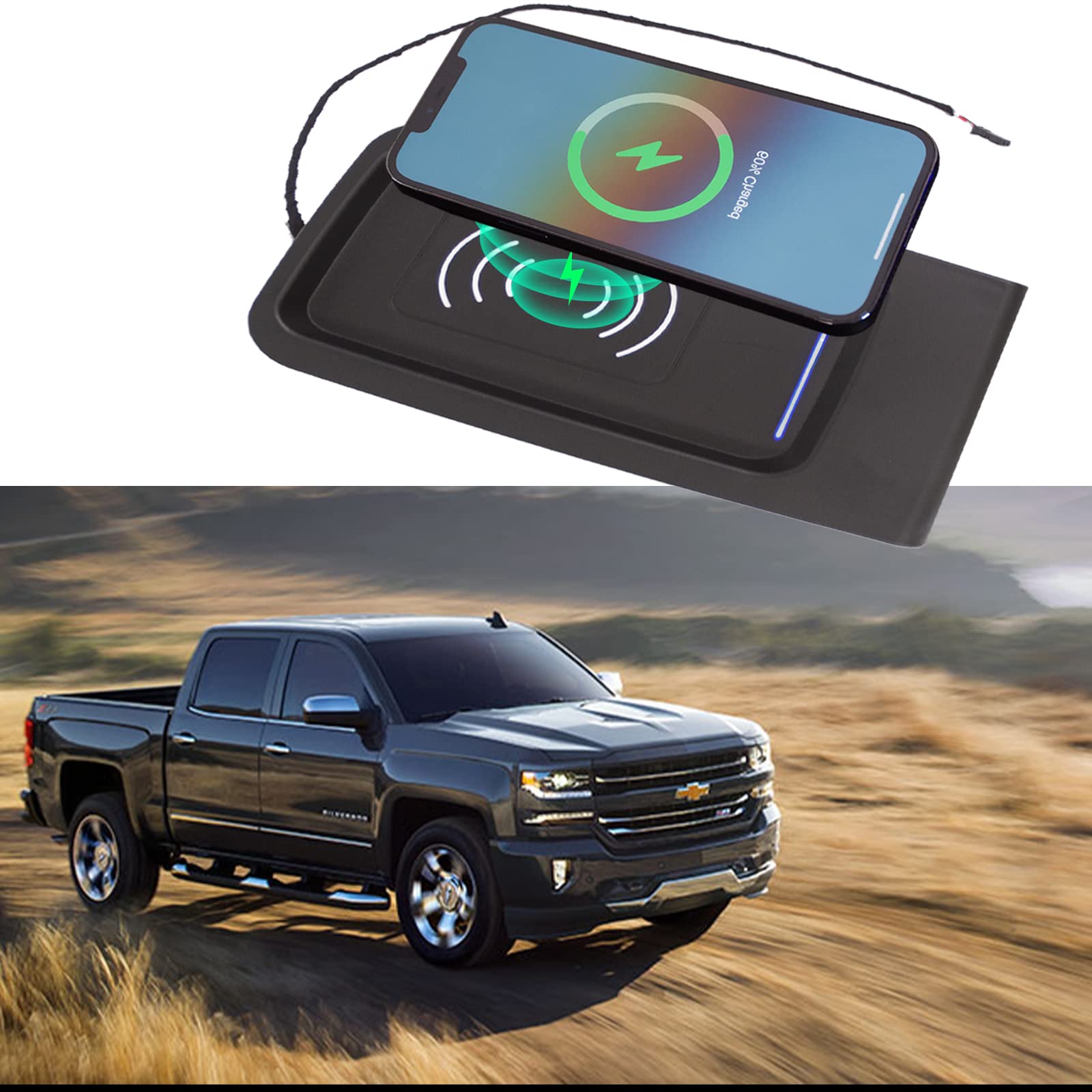 Xipoo Wireless Charger Compatible with 2015-2018 Chevy Silverado GMC Sierra Wireless Charging Tray Jump Seat Replacement for 201