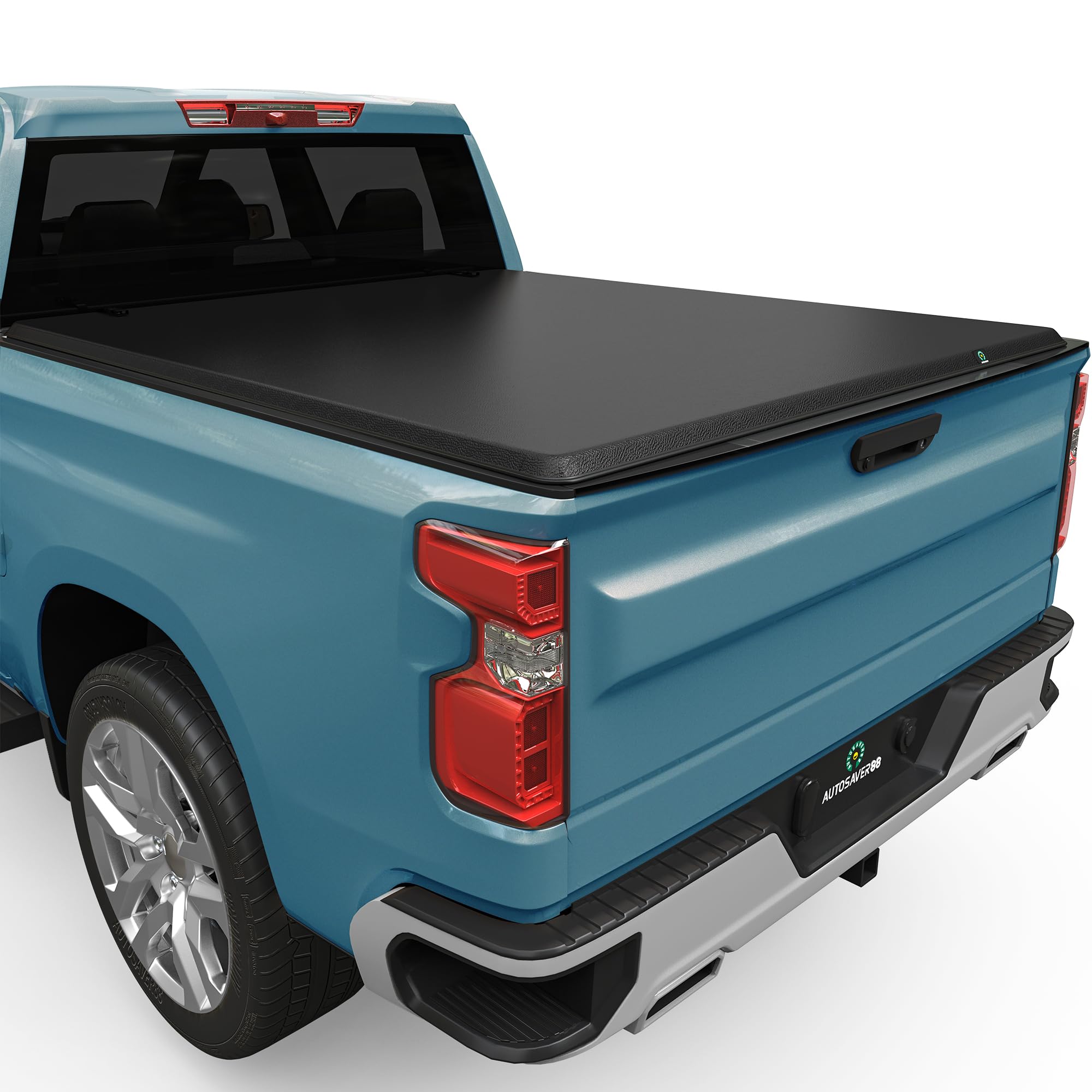 Autosaver88 Soft Quad-Fold Truck Bed Tonneau Cover Fit For 2007-2025 Chevy Silverado/Gmc Sierra 1500 New Body 5.8 Ft Bed