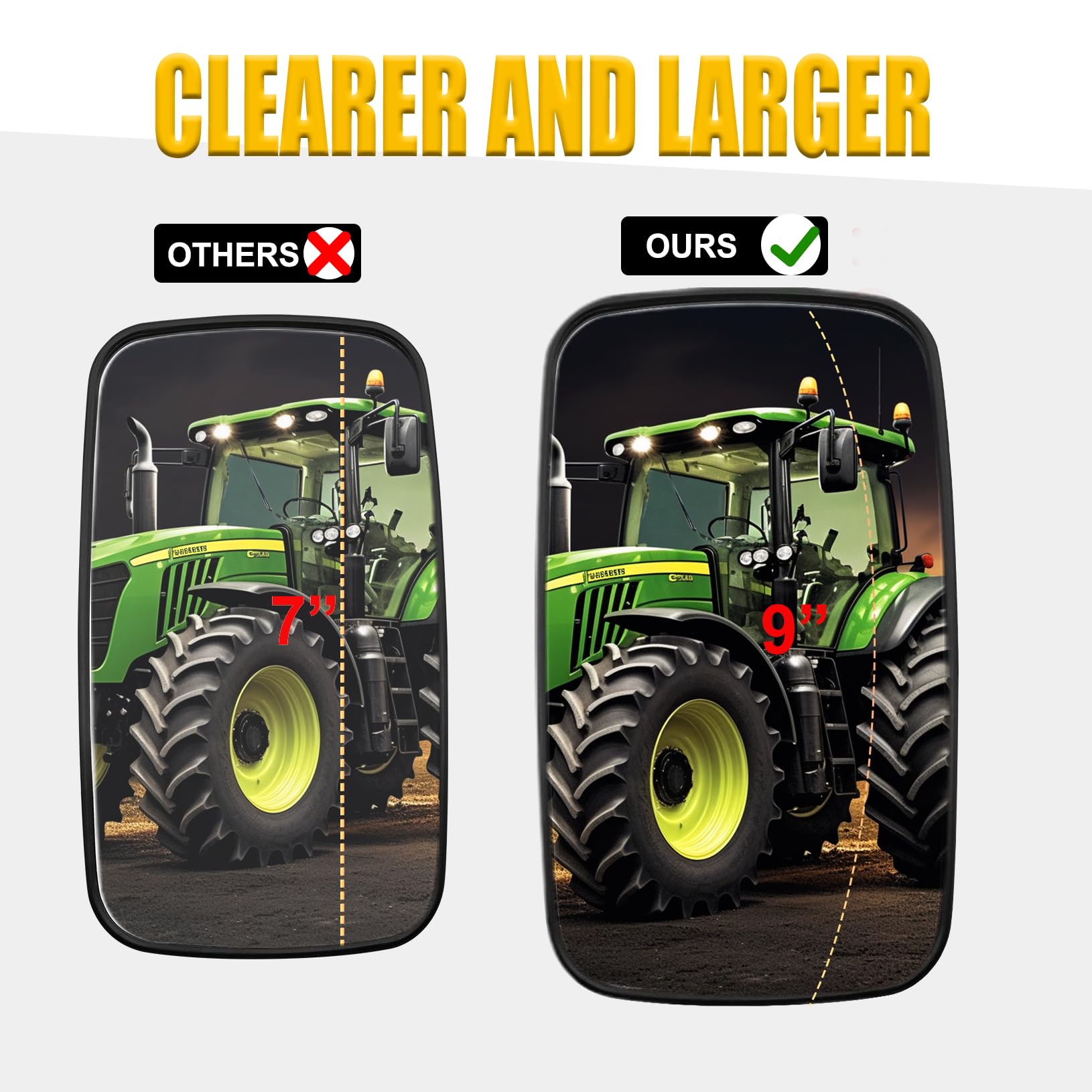 Heavy Equipment Truck Mirrors,Forklifts Rearview Mirror, Loader Mirr-ors, Compatible with Plow,Excavator,Dump truck,Lorry,Rear o