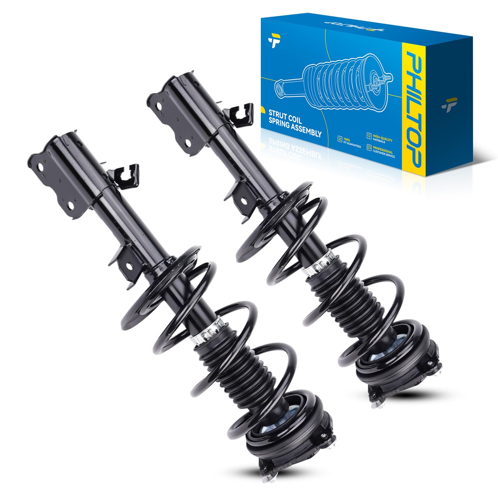 Philtop Front Struts Shock Absorber Assembly Fits Rogue 2008 2009 2010 2011 2012, Complete Suspension 1333283L 1333283R, Struts