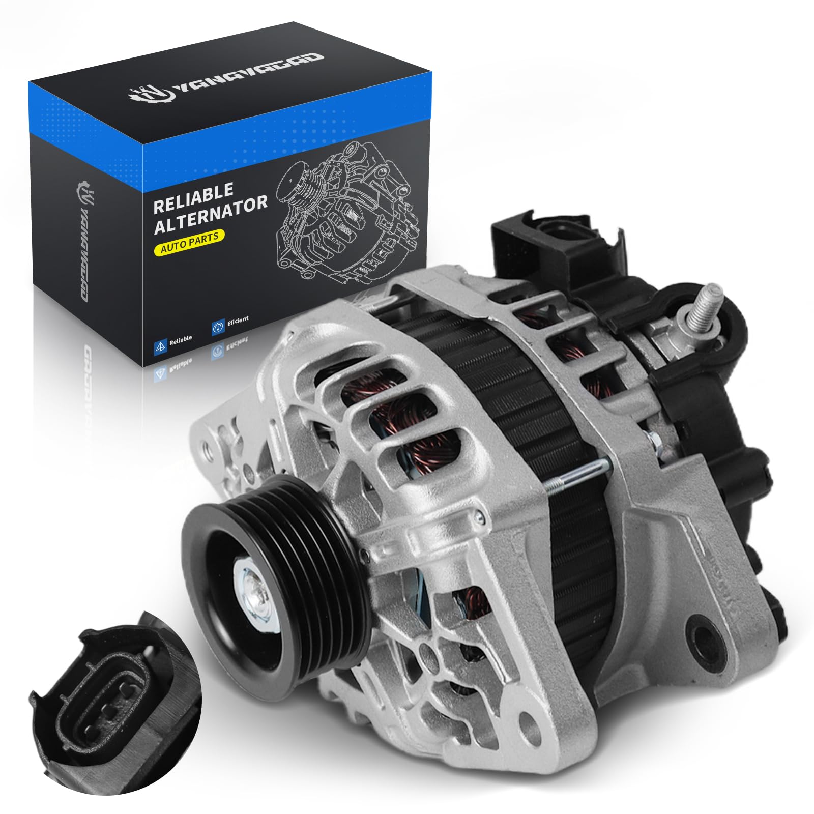 YINAVAGAD Alternator 1.6L L4 for Kia Rio 1.6L L4 2012 2013, for Hyundai Veloster Accent 1.6L 2012 2013 2014 2015 2016 2017, Repl