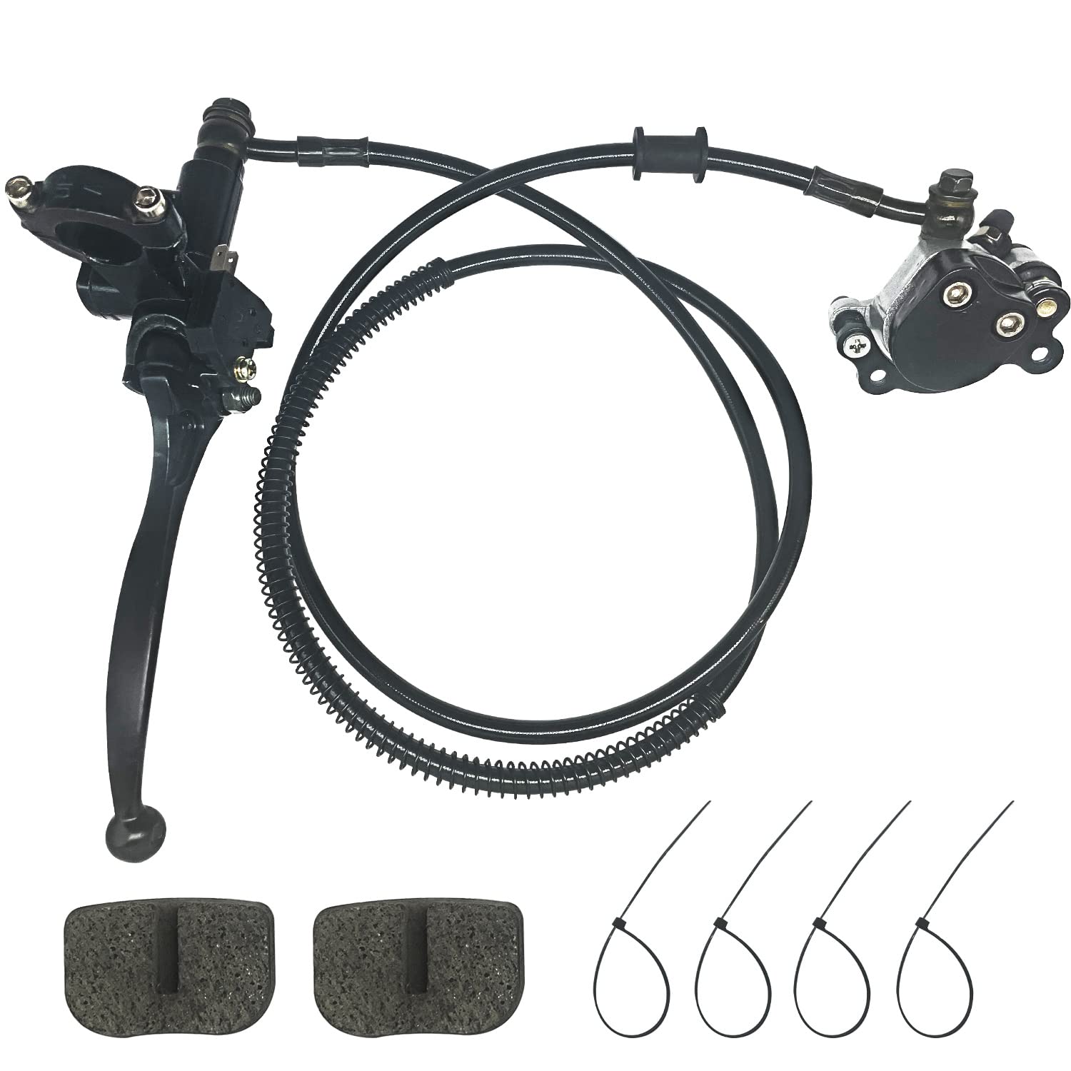 HOLATO 50 Inch Upgraded Hydraulic Brake Master Cylinder Caliper System with Brake Pads for 97cc 2.8HP Baja DoodleBug Dirt Bug DB