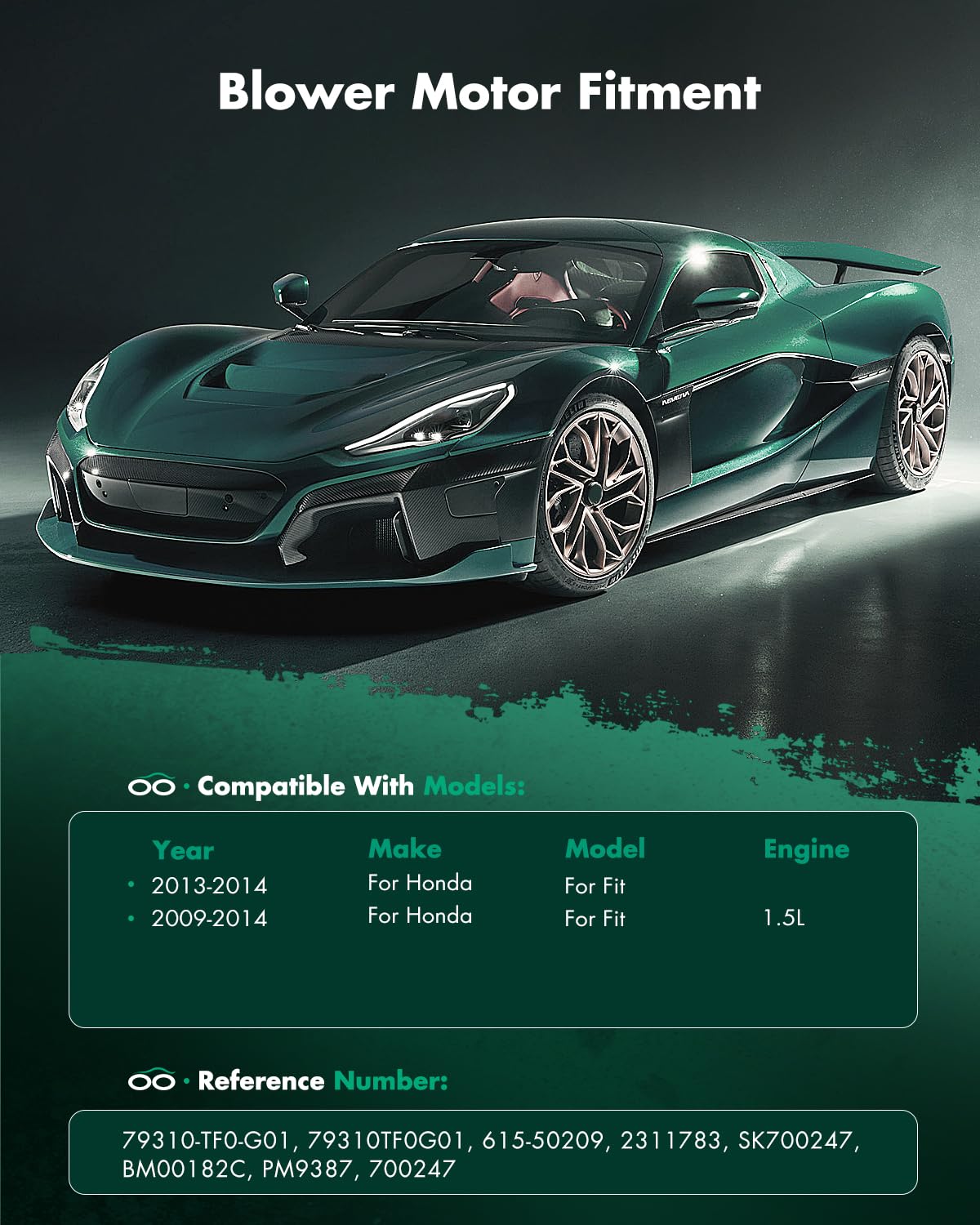 Scitoo Hvac Heater Blower Motor With Fan Cage Front 700247 For Honda For Fit 2013 2014,For Honda For Fit L4 1.5L 2009 2010 2011