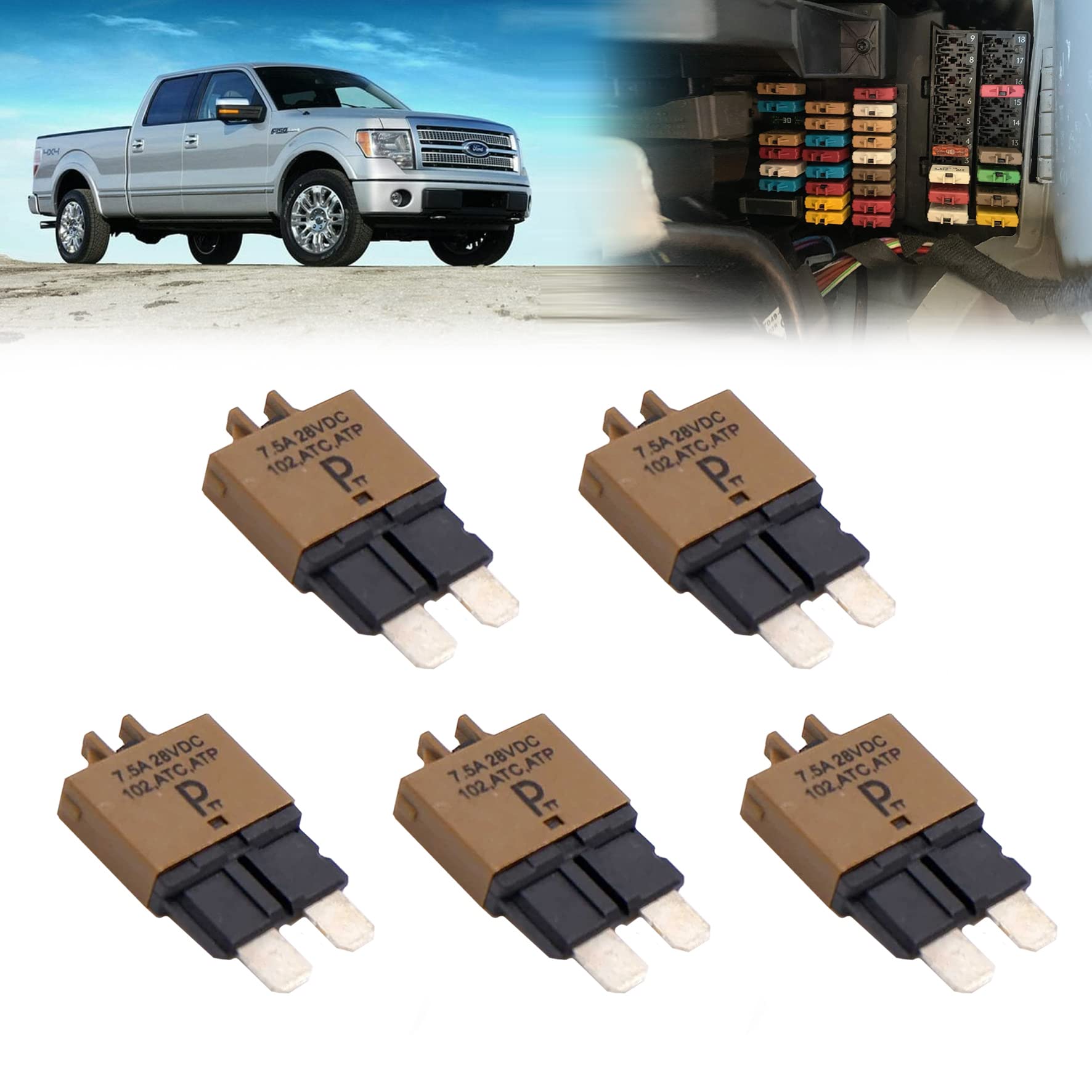 Parts Ptt Automotive Atc/Ato Circuit Breakers T3, Manual-Reset (5Pcs) (7.5A)