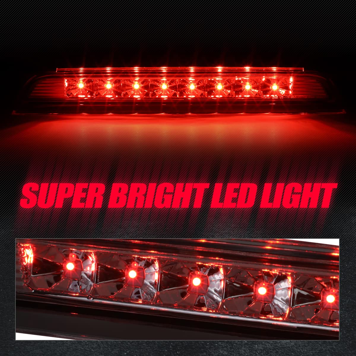 Auto Dynasty Chrome Housing Led 3Rd Third Rear High Mount Brake/Stop Light Lamp Compatible With Chevy Equinox Gmc Terrain 10-17