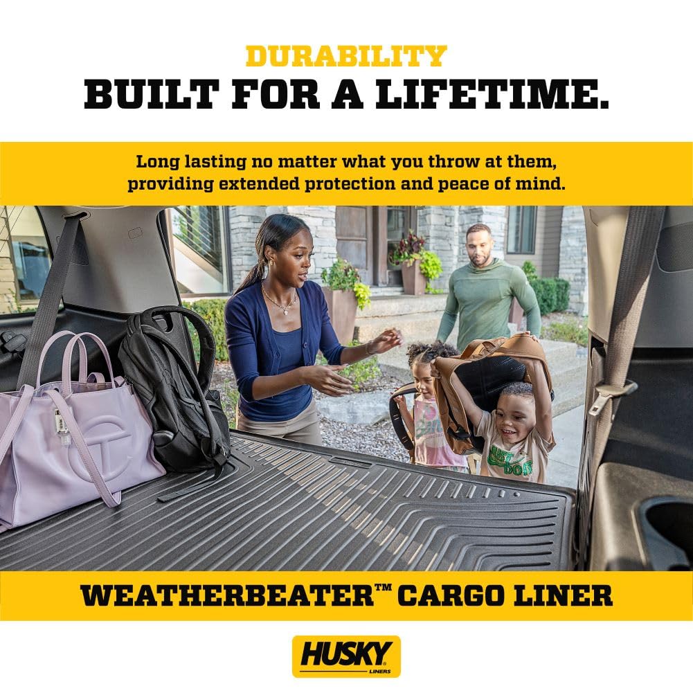 Husky Liners Weatherbeater Cargo Liner | Fits 2015-2020 Cadillac Escalade Esv/Chevrolet Suburban/Gmc Yukon Xl Behind 3Rd Seat | 1-Pc Black - 28221