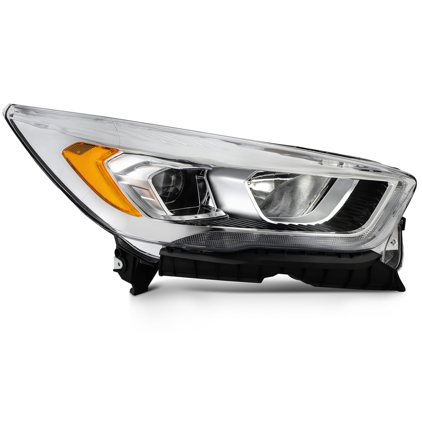LBRST Headlight Fit 2017-2019 for Escape Chrome Housing Amber Reflector Right Headlight Assembly FO2503351