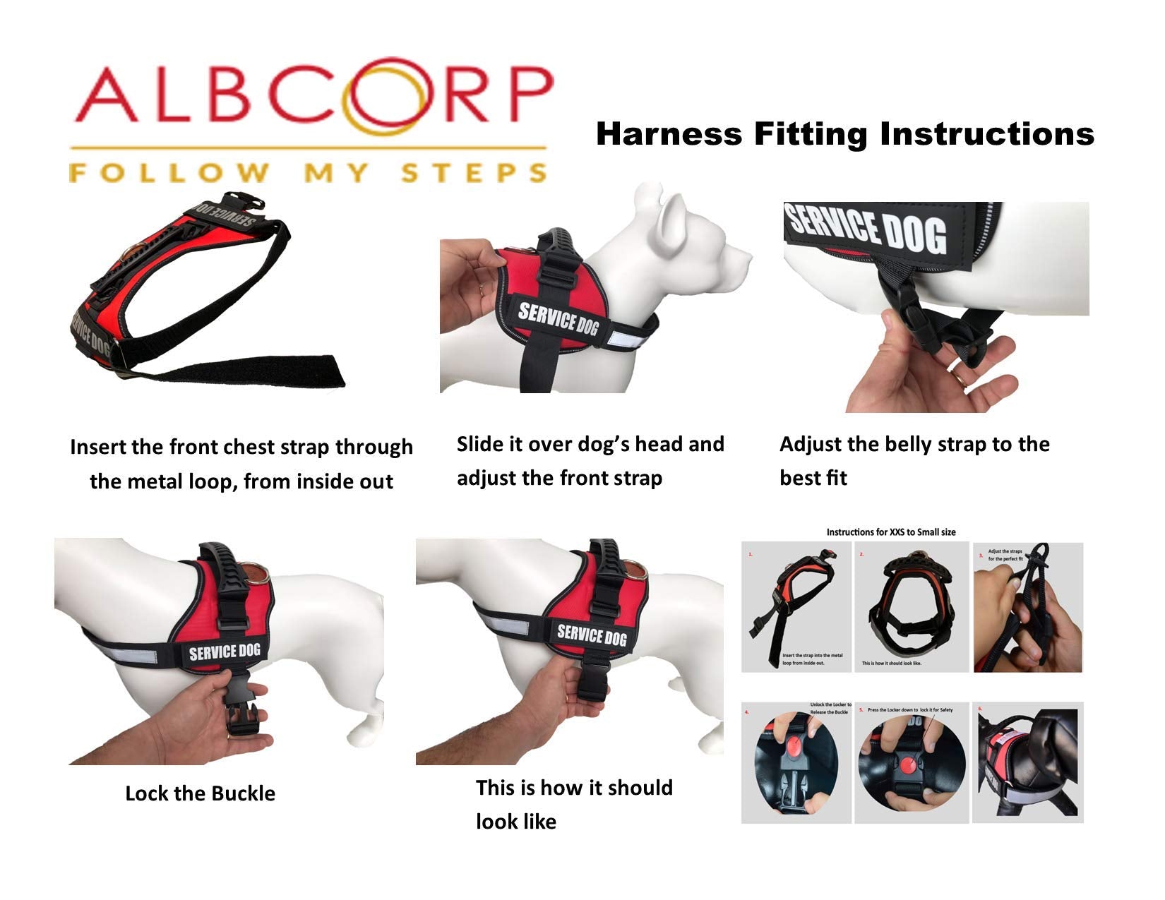 Albcorp Service Dog Vest Harness - Reflective - Woven Polyester  Nylon, Comfy Mesh Padding, Extra Small, Pink