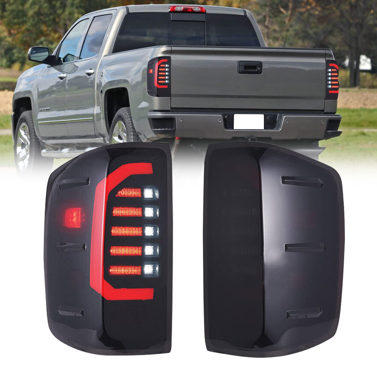 Led Tail Light Assembly For 2014-2018 Chevy Silverado 1500, 2016 2017 2018 2019 WBCARB0BRPW99WX
