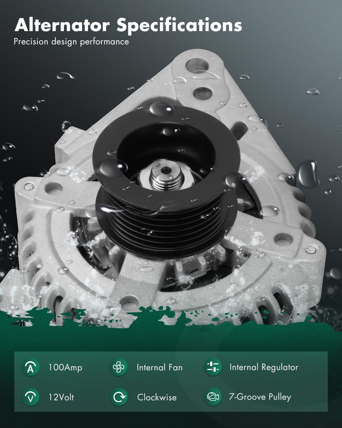 SCITOO Alternator Fit for Toyota FJ Cruiser 2007 2008 2009 V6 4.0L - 12V 100Amp CW 7-Groove Pulley, Replace OE 11324 104210-4920