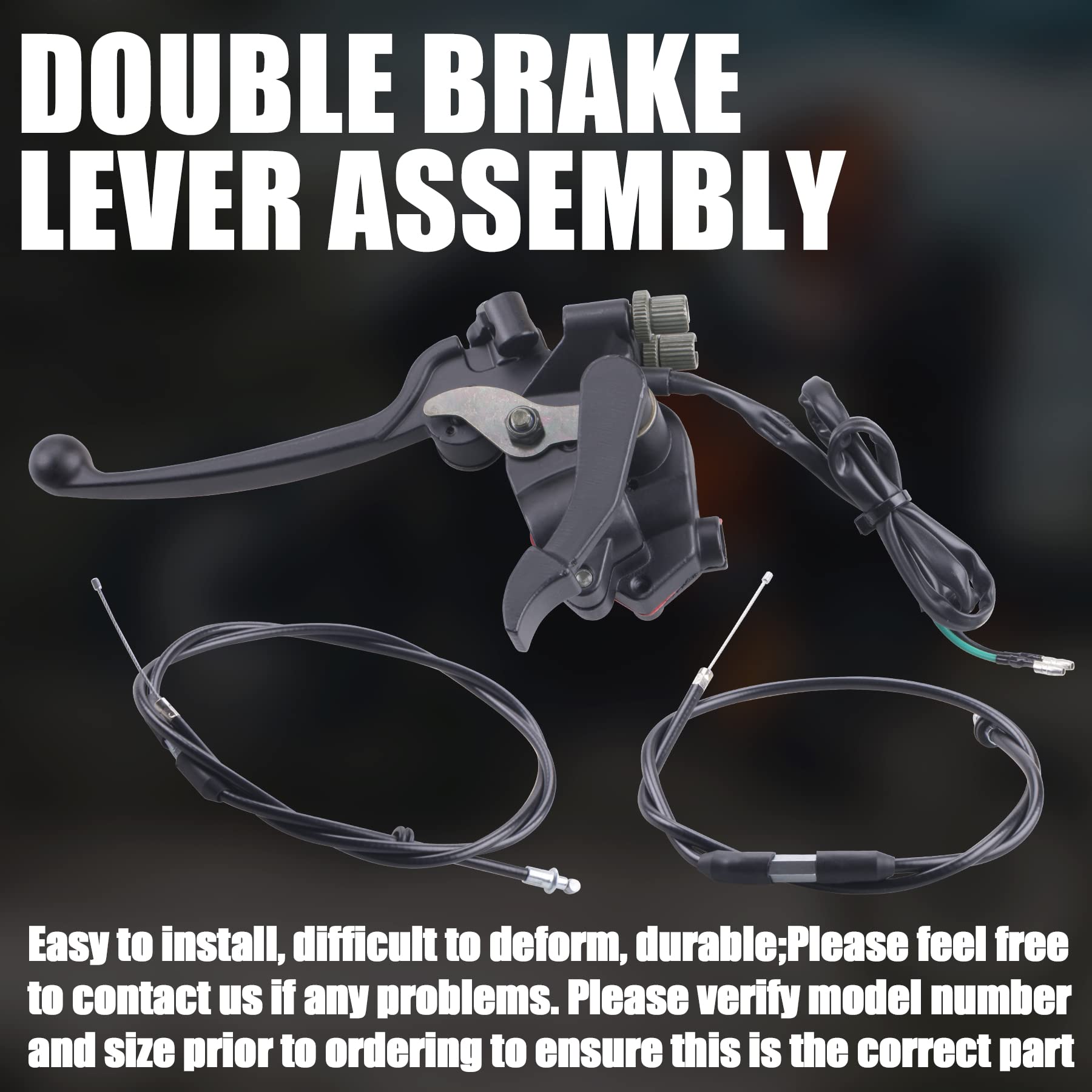 Mrelc 7/8'' Thumb Throttle With Dual Brake Lever Assy 50 & 90Cc Throttle Cable Compatible With 50Cc 90Cc 150Cc 250Cc Atv Quad Roketa Taotao Sunl Kazuma