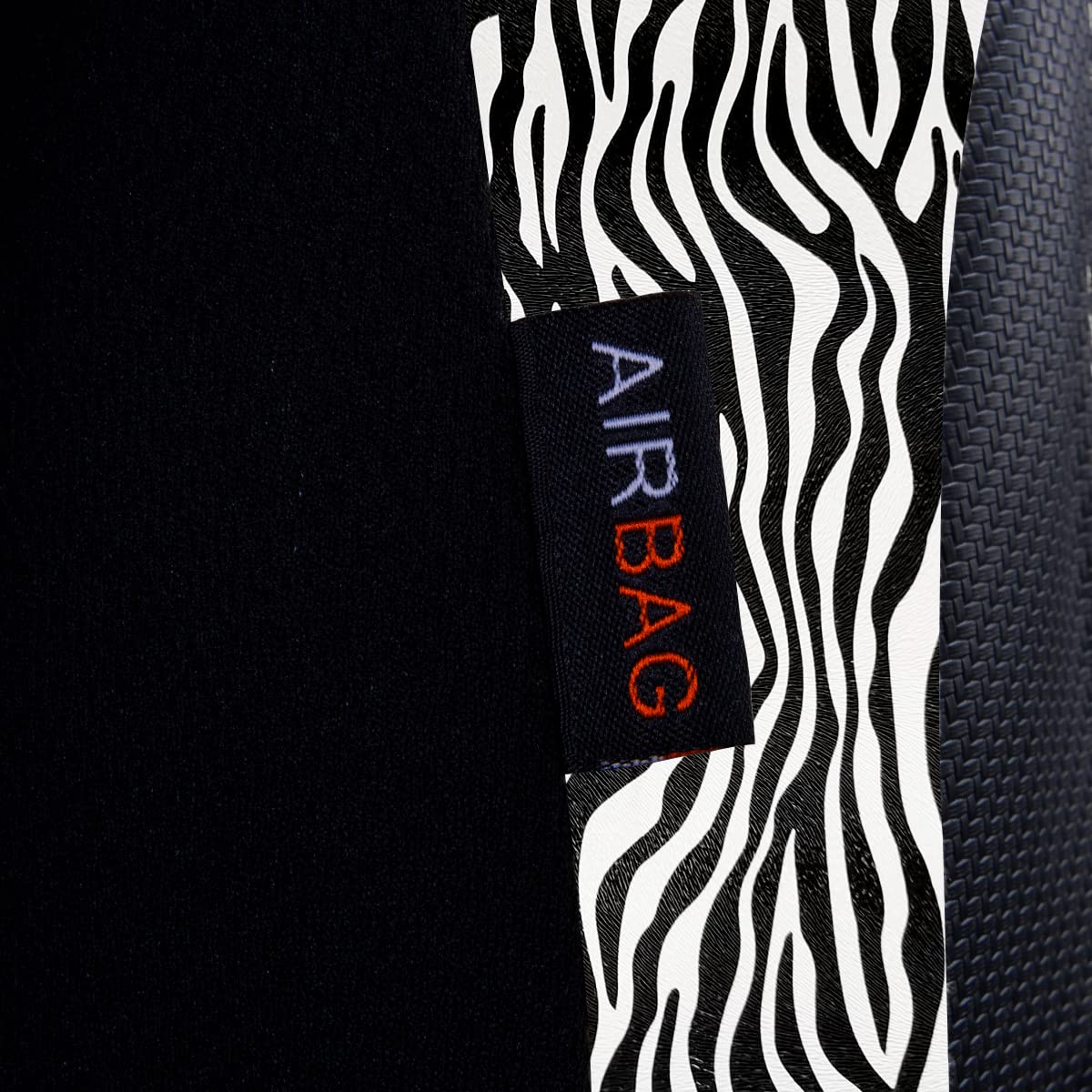 Flying Banner Car Seat Covers Protects Zebra Printing Velvet Faux Leather Carbon Fiber Front And Rear Bench Full Set (Zebra Blac