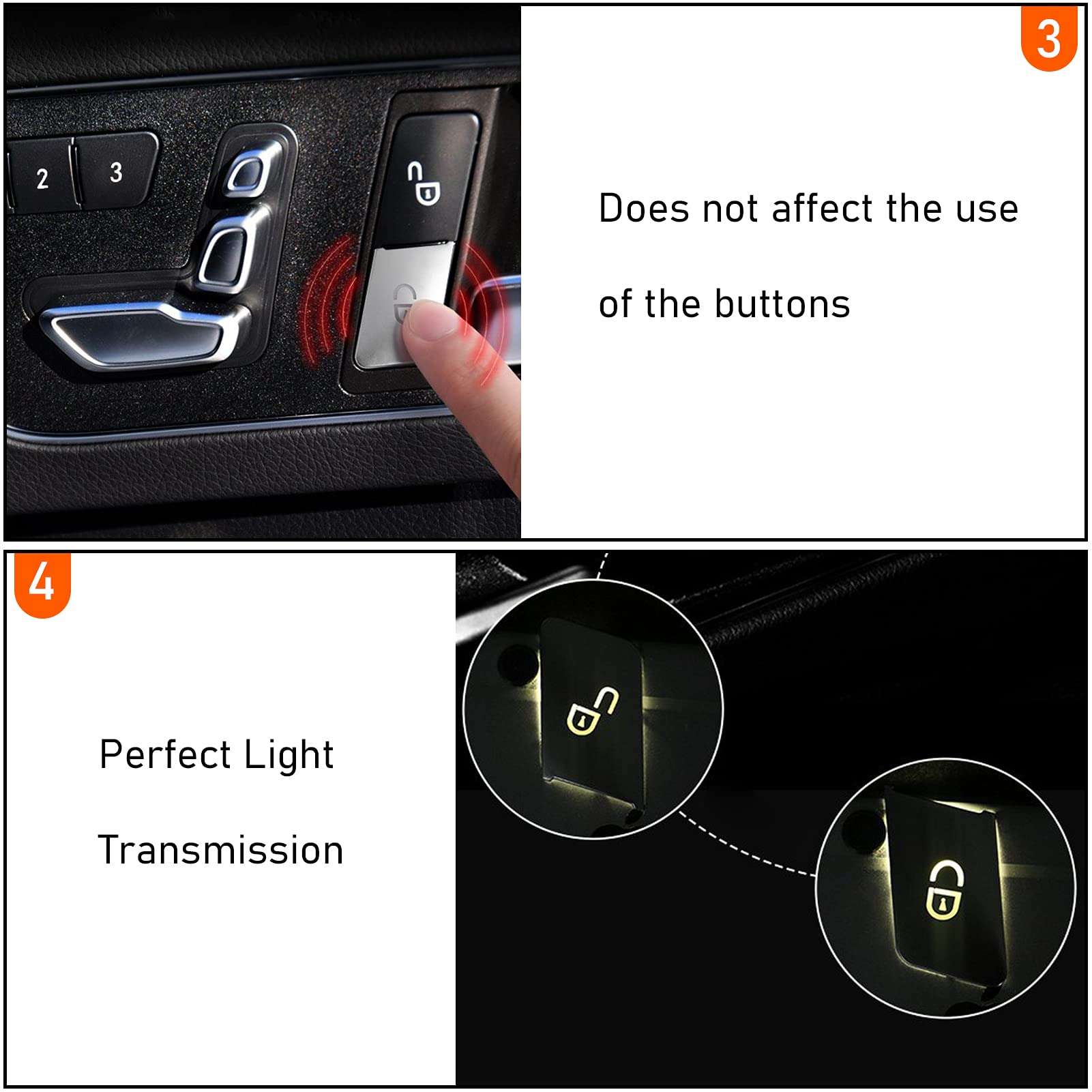Jaronx Compatible With Mercedes Benz Door Lock Button Cover And Seat Memory Door Button Cover Stickers For B W246,C-Class W204,E-Class W212,Ml W166,Cla,Glk X204,Gl X166,Cls (12Pcs)