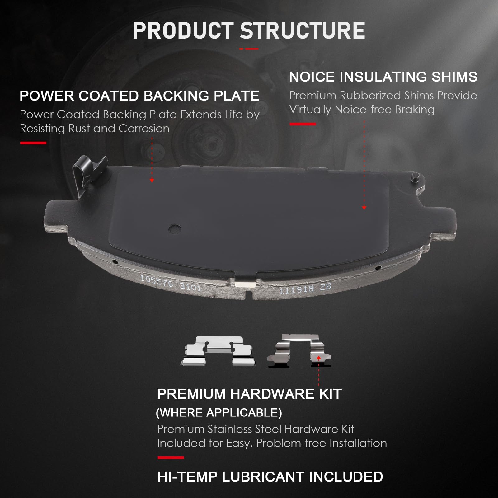 Cciyu D855 D865 Front Rear Ceramic Brake Pads Kits 8Pcs Fit For 2003-2006 For Acura Mdx