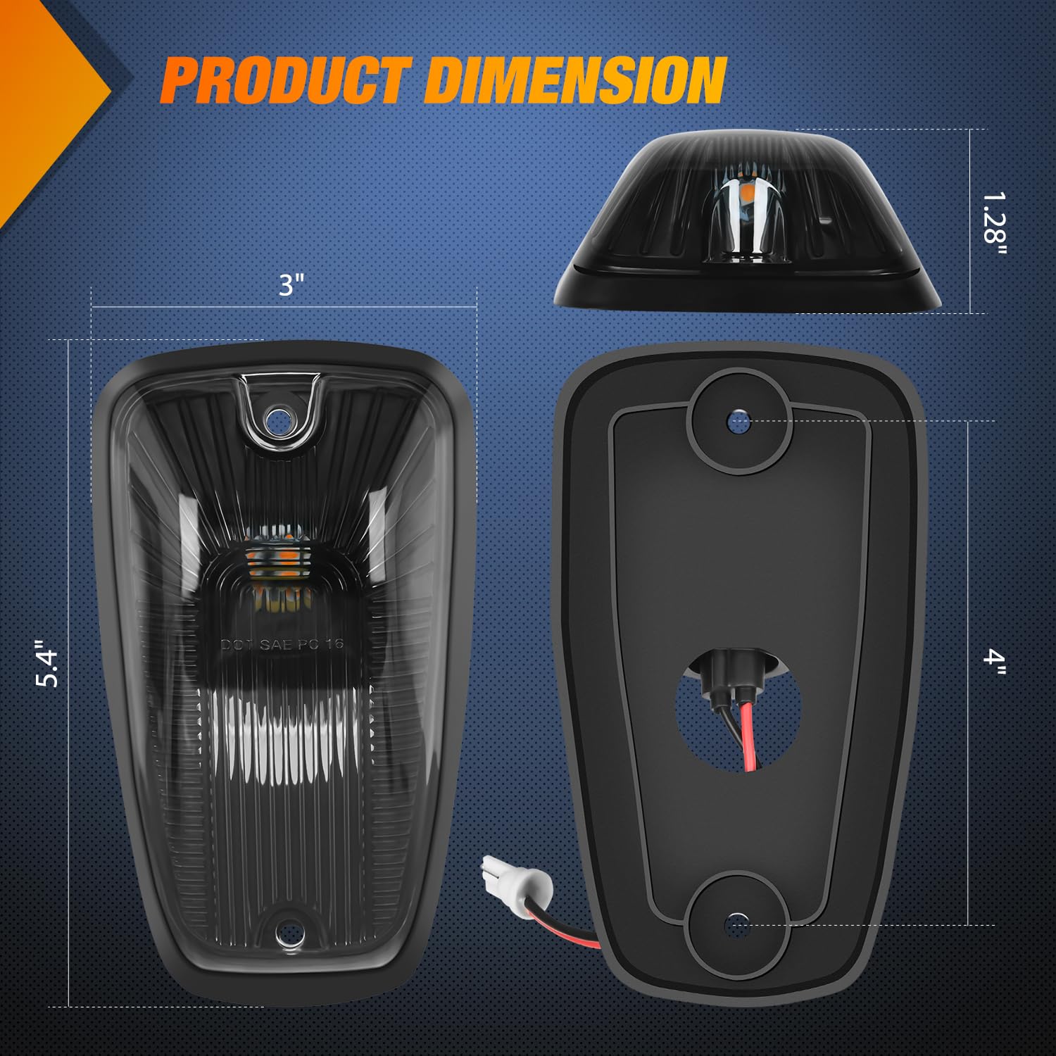 Nilight Led Cab Marker Lights 5 Pcs 5 Led Smoke Lens Amber Clearance Roof Running Light Compatible With 1988-2002 Gmc Chevrolet