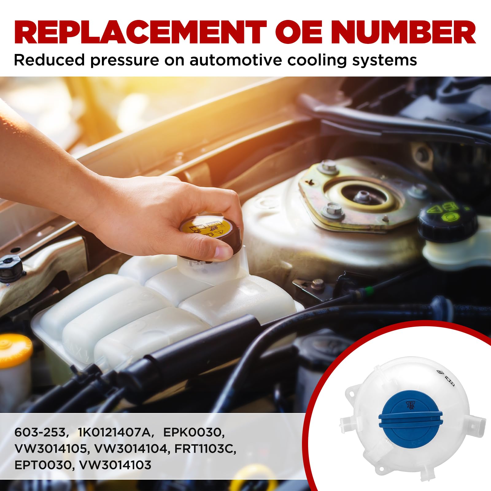 Bdfhyk Engine Coolant Expansion Reservoir Overflow Tank Compatible With Audi A3 Q3 Tt Rs Tts Quattro Volkswagen Vw Beetle Eos Go