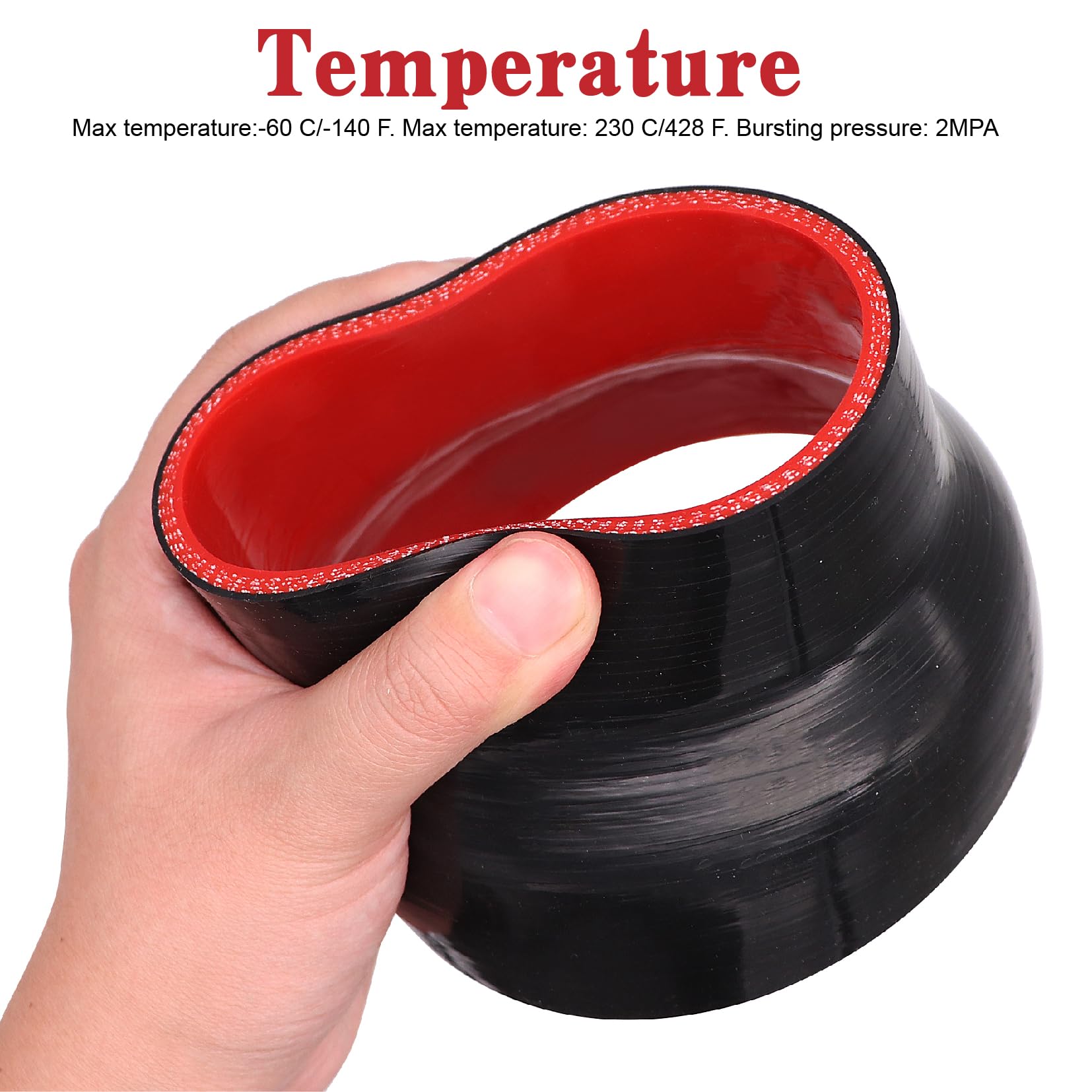 Taukealugs Straight Reducer Coupler Silicone Hose ID 4-inch to 4-1/2inch 4-Ply with Stainless Steel T-Bolt Clamp for Automotive