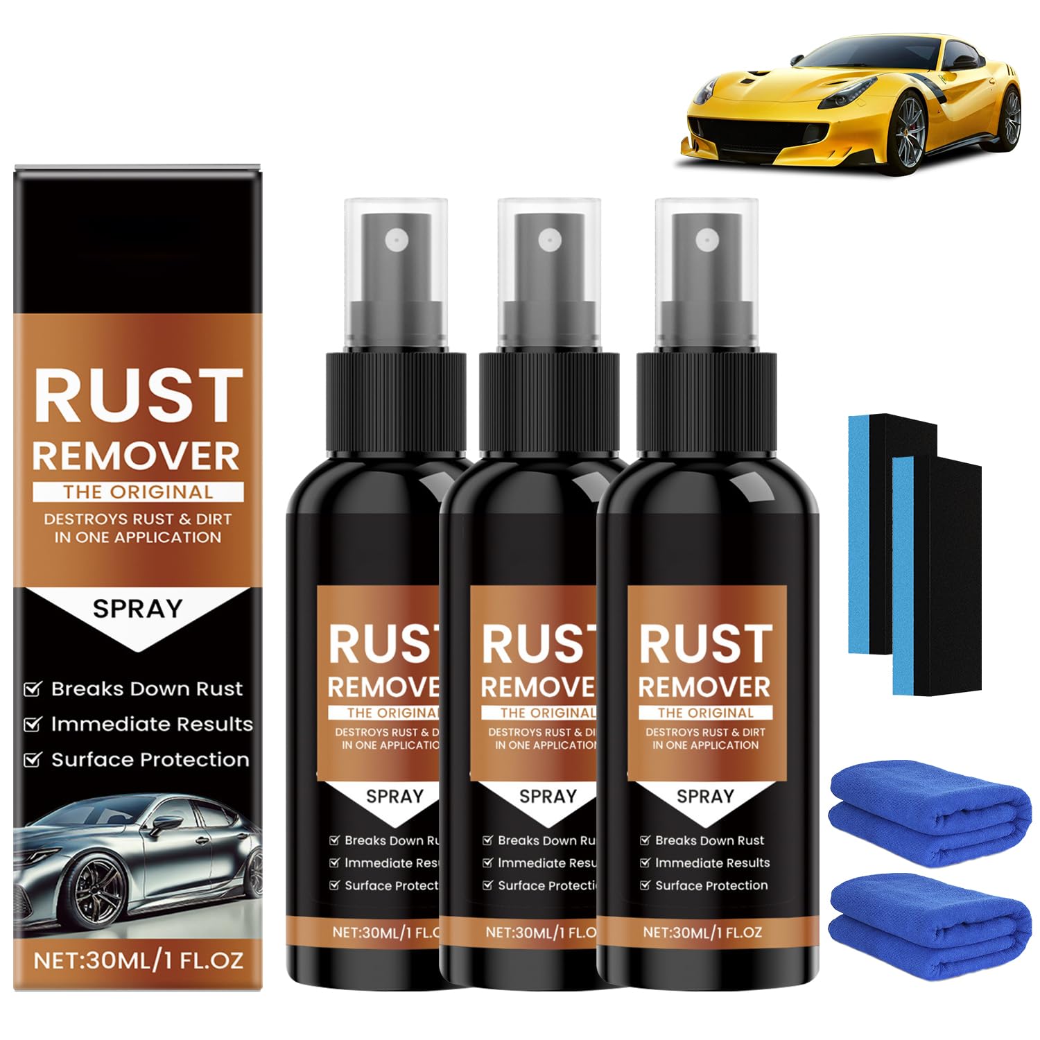 KEBEGE Nexa Rust Remover Spray, 2025 Upgrade Rust Remover for Metal, Multipurpose Rust Stain Remover,for Heavy Duty Rust Dissolv