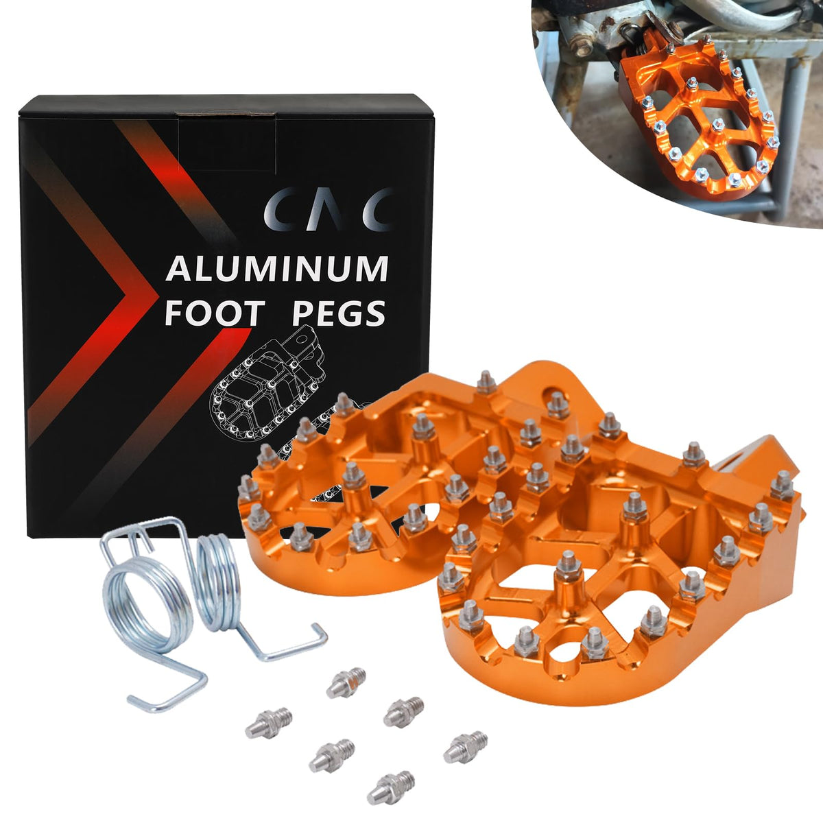 Jfg Racing Dirt Bike Foot Pegs,Motorcycle Foot Pegs Pedals Foot Rests Cnc Wide For 65-1290 Sx Sxf Exc Excf Xc Xcf Xcw Super Moto Enduro Adventure Freeride Offroad