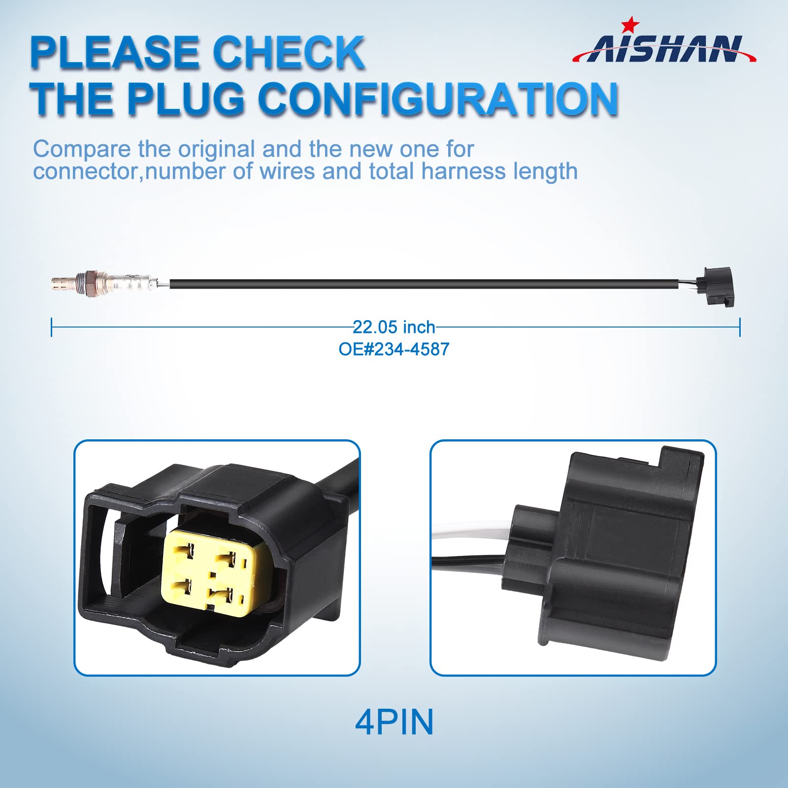 AISHAN 2PC O2 Oxygen Sensor Upstream/Downstream Compatible with Dodge Ram Caravan Challenger Durango Nitro Jeep Commander Grand