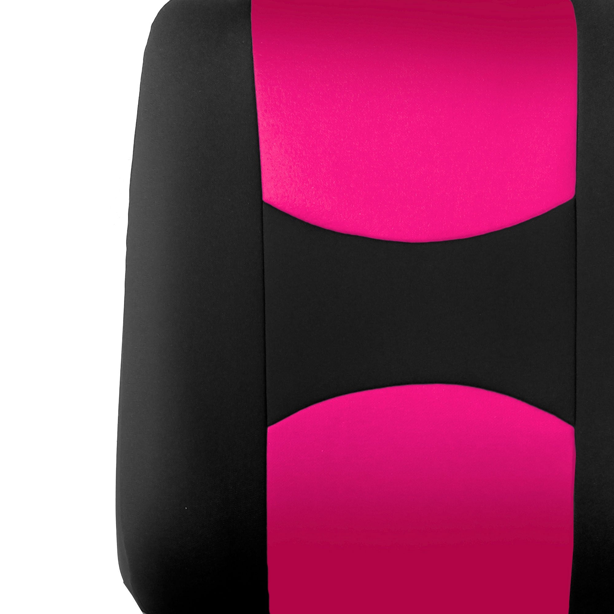 Fh Group Pair Set Flat Cloth Car Seat Covers- Universal Fit For Trucks, Suvs, And Vans (Pink/Black) Fb050102