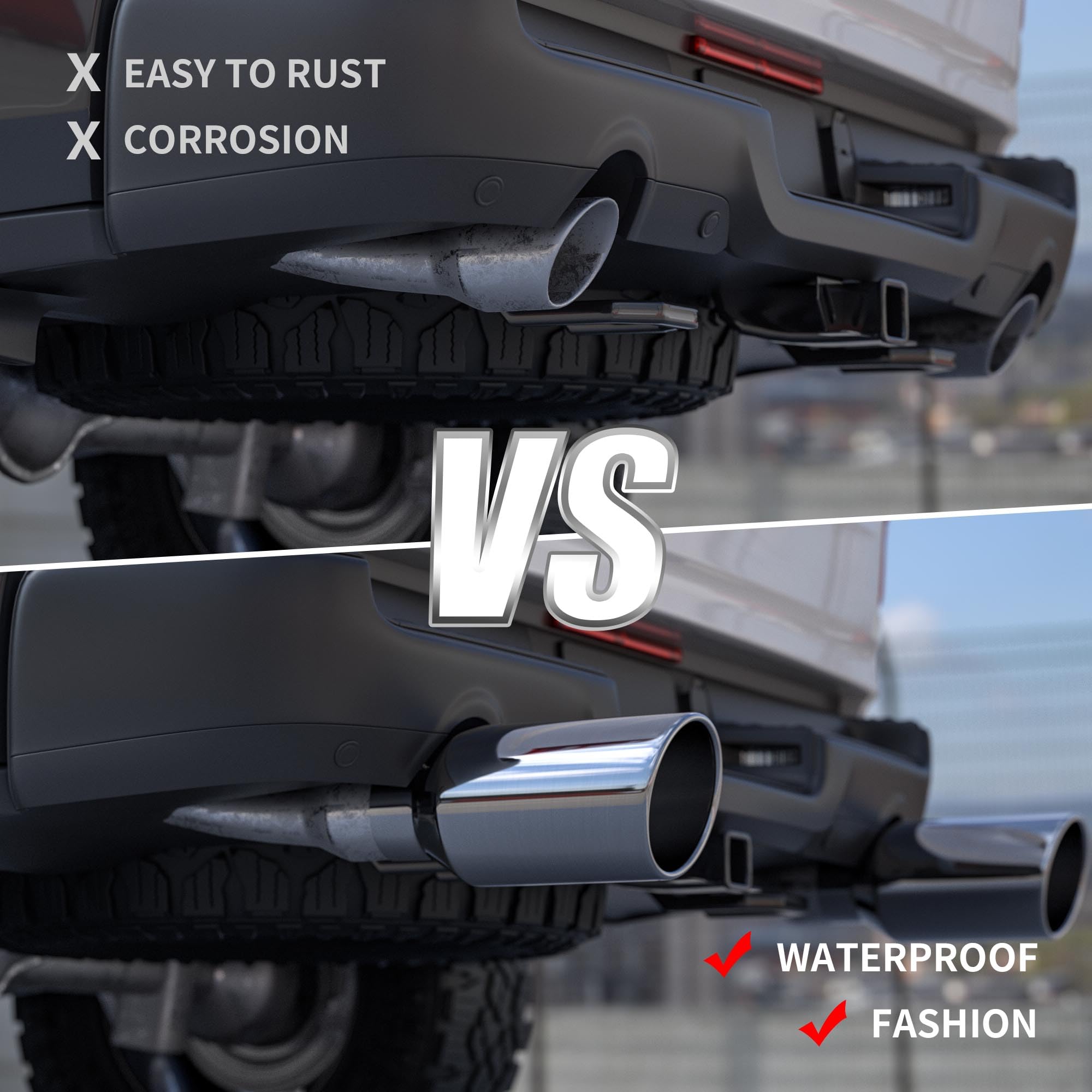 Richeer 4 to 10 inch Exhaust Tip,4'' Inlet 10    Outlet 18    Overall Length Stainless Steel Exhaust Tip Surface Polished Finish