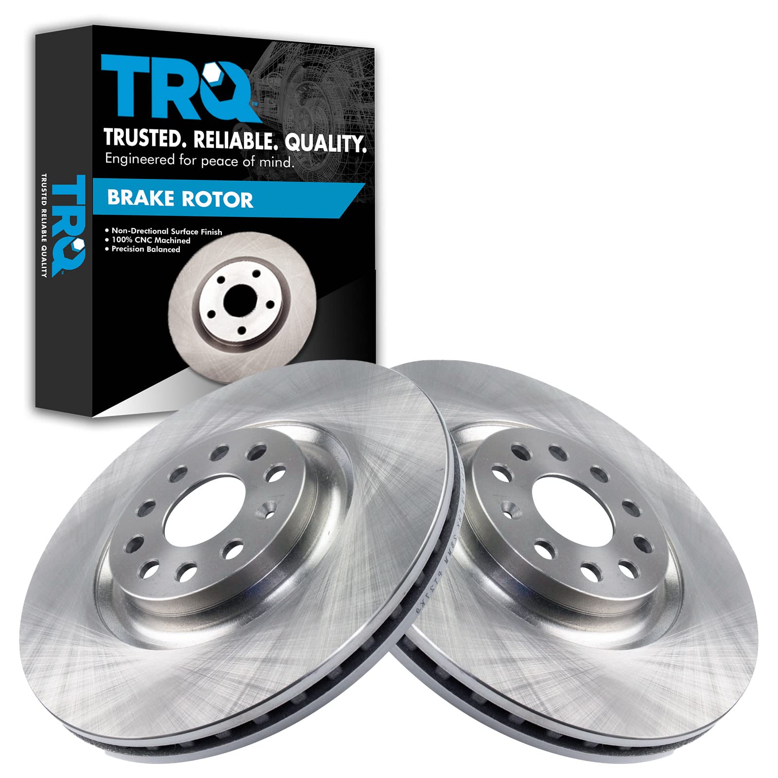 Trq Disc Brake Rotor Lh Rh Kit Pair Set Of 2 For Audi Vw