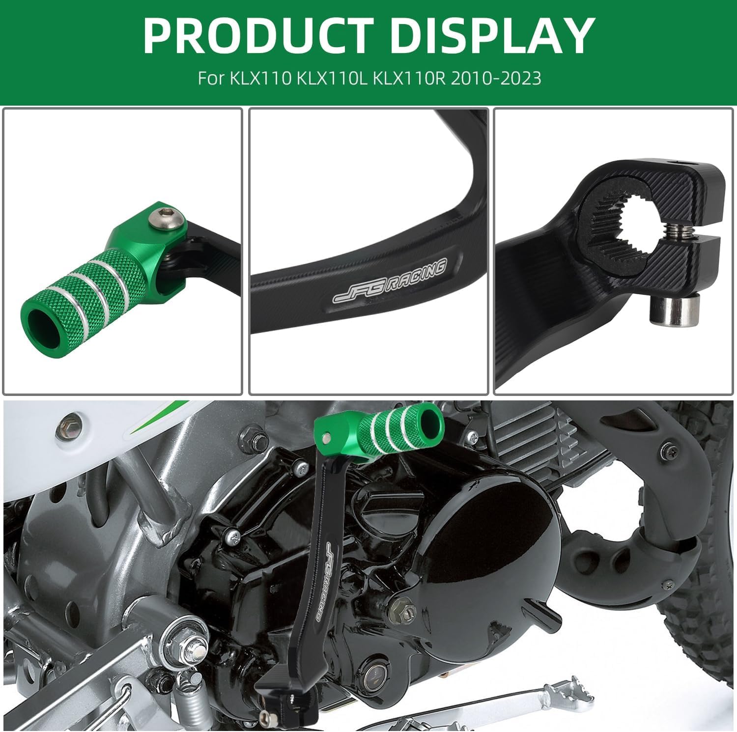 Jfg Racing Motorcycle Gear Shifter Folding Shift Lever Cnc For Klx 110 Klx110 Klx110L Klx110R 2010-2023 Dirt Pit Bike Green