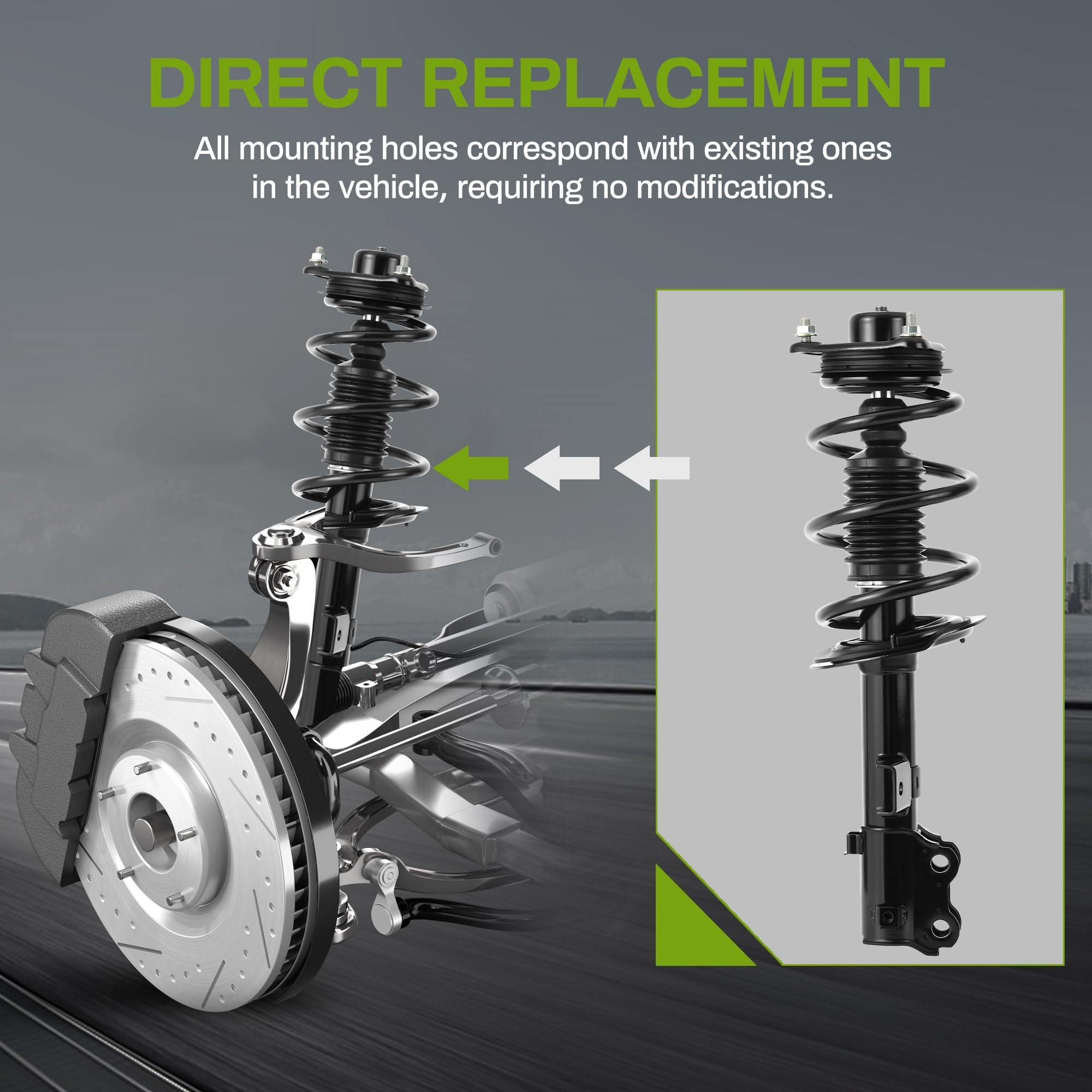 Autosaver88 Front Complete Struts Shocks Assembly Compatible With 2012-2014 Hyundai Sonata 2.4L 2.0L, 2012-2015 Kia Optima 2.0L