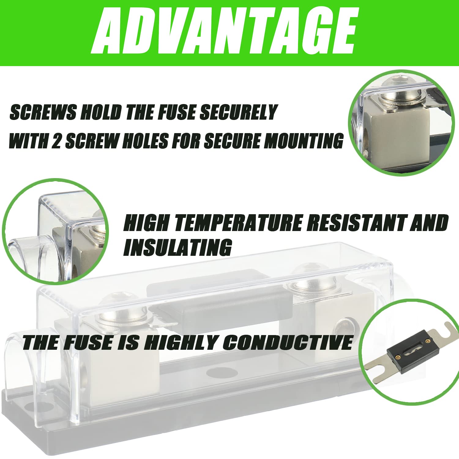SIGANDG 1/0 or 4 Gauge AWG Inline ANL Fuse Holder with 150 Amp Fuse