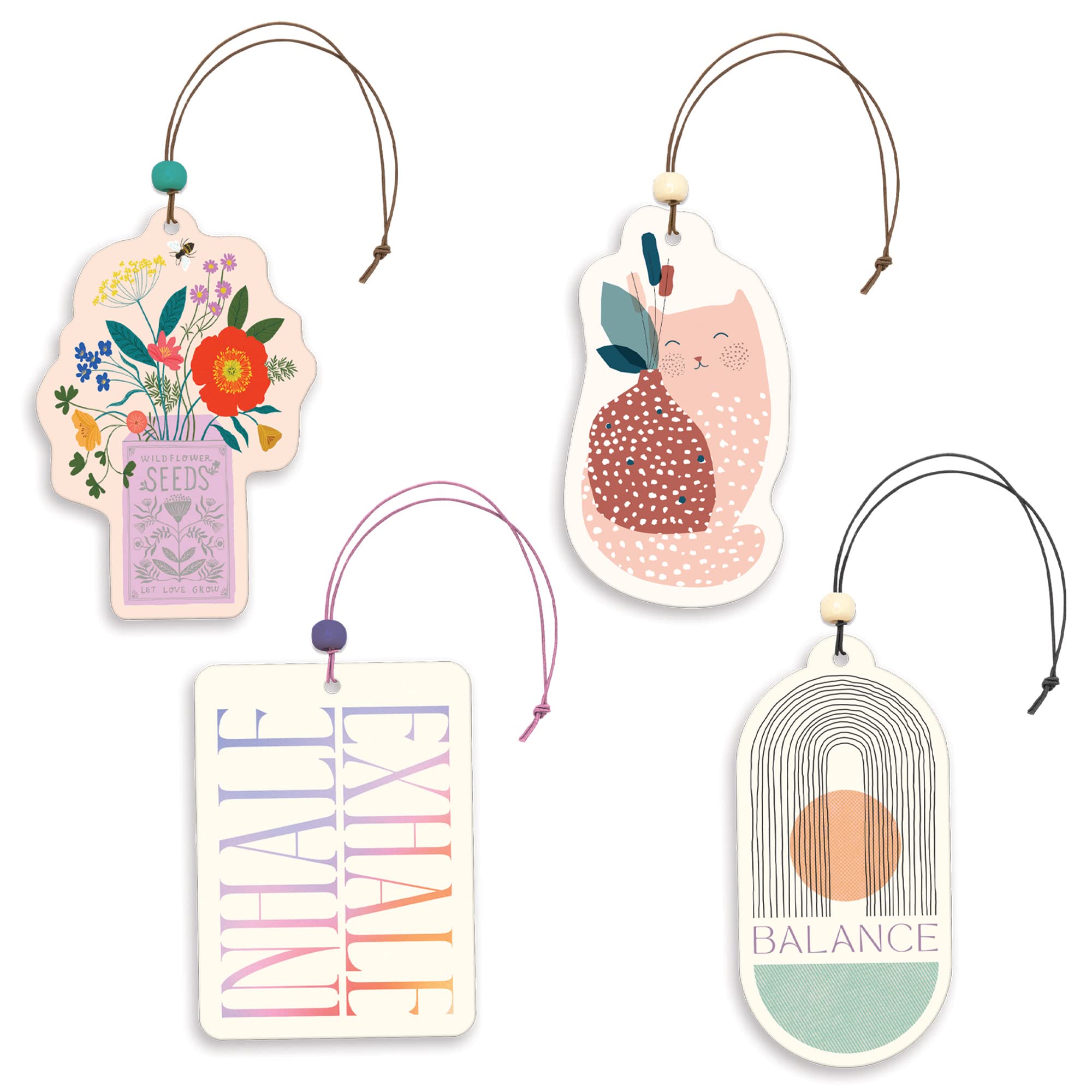 Studio Oh! Car Air Fresheners - Pack Of 2 Scented Hanging Car Odor Eliminator - Unique Design With Decorative Bead - Find Balanc