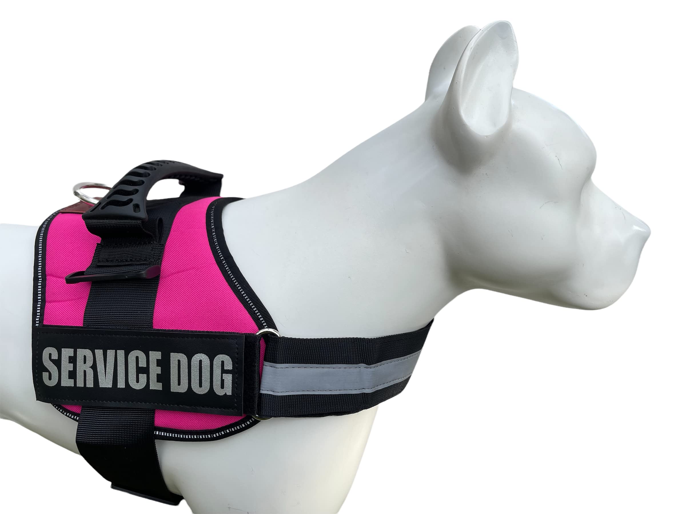 Albcorp Service Dog Vest Harness - Reflective - Woven Polyester  Nylon, Comfy Mesh Padding, Extra Small, Pink