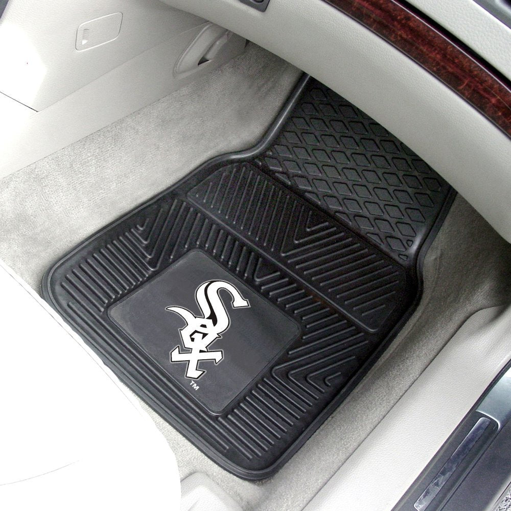 Chicago White Sox Black 2-Piece Vinyl Car Mat Set