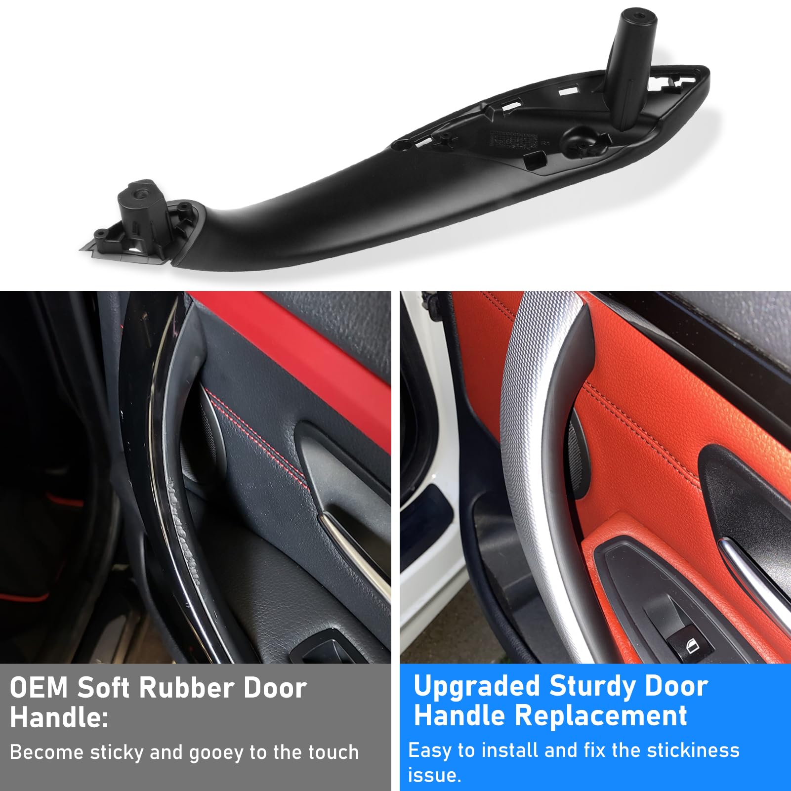 Jaronx Compatible With Bmw Door Handles Replacement For 320I,325I,328I,330I,335I,340I F30/F31/F80 M3, 4Pcs Driver Side And Passenger Side Interior Door Pull Handle Replacement(Not For 4 Series)