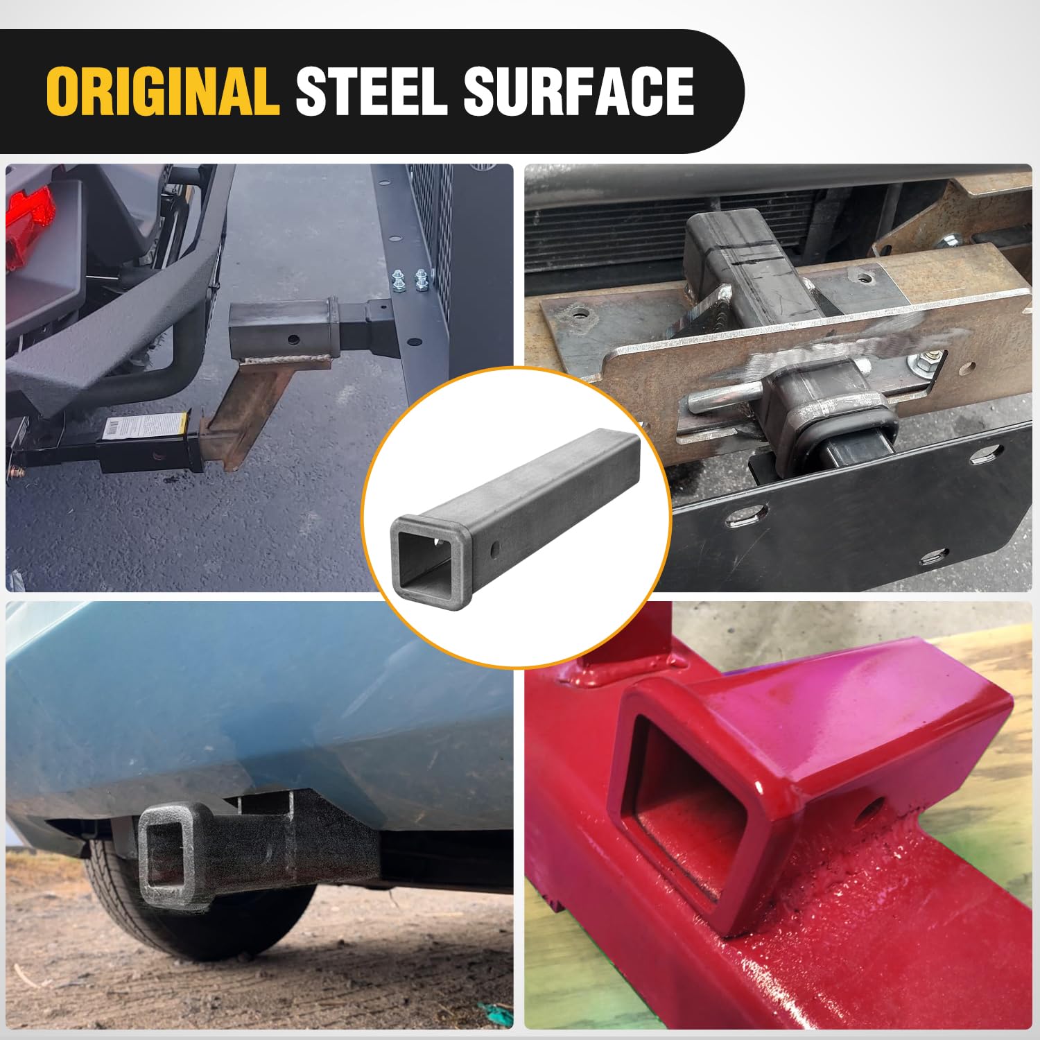 Nilight Hitch Adapter 2'' X 12'' Combo Bar Trailer Receiver Tube Weld-On Raw Steel Hitch Bar