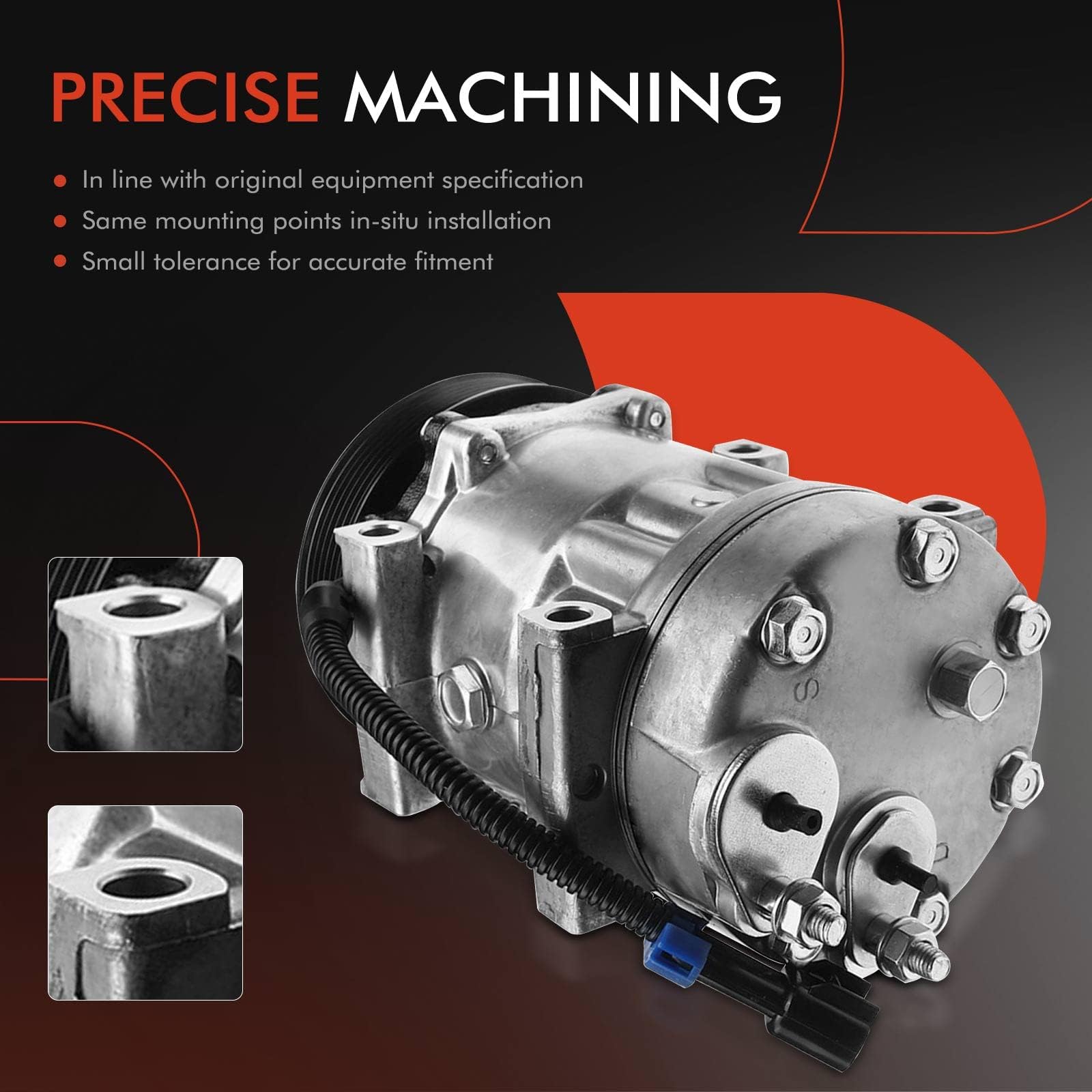 A-Premium Air Conditioner AC Compressor with Clutch Compatible with International Truck Navistar 4481 4546 4815