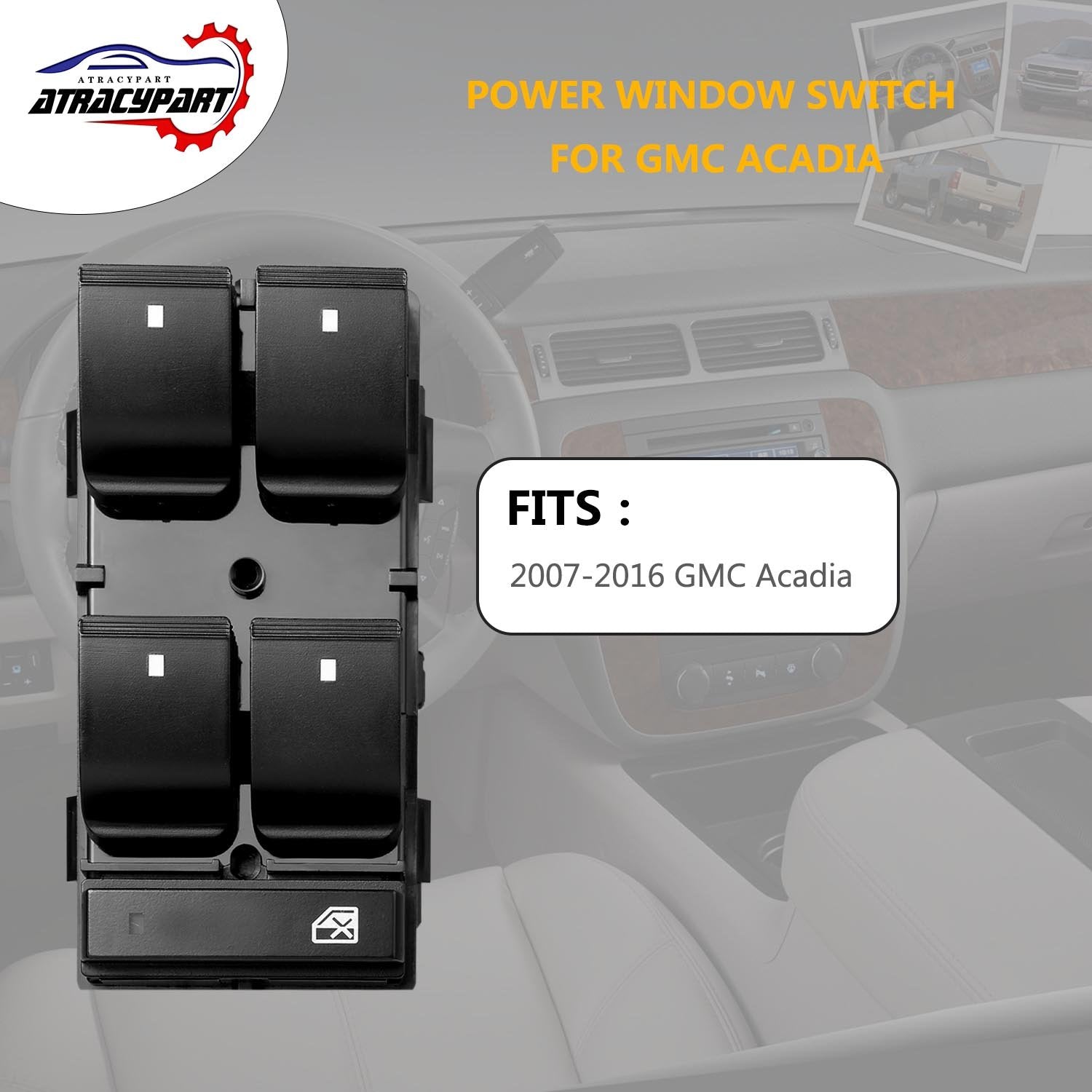 Driver Side Master Power Window Control Switch With Red Light For | 2007-2016 Gmc Acadia | Replaces Part# 20945224