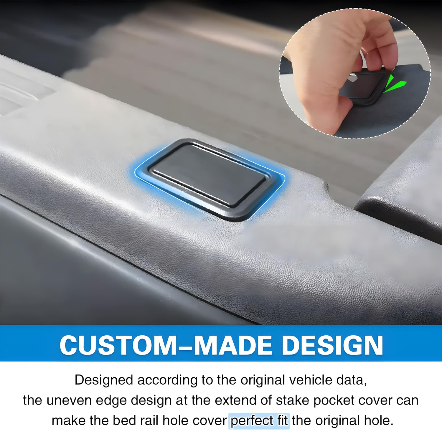 Shademax For Dodge Ram 1500 Stake Pocket Covers Rear Truck Tonneau Covers Bed Rail Stake Pocket Cover, Stake Holes Caps Plugs Co