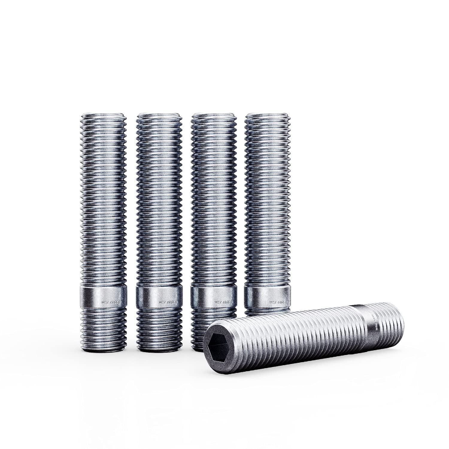 20Pcs Extended Silver Wheel Stud Conversion - 12X1.5 To 12X1.5, 60Mm Total Length, 44Mm Shank Length - Compatible With Bmw 1 3 5