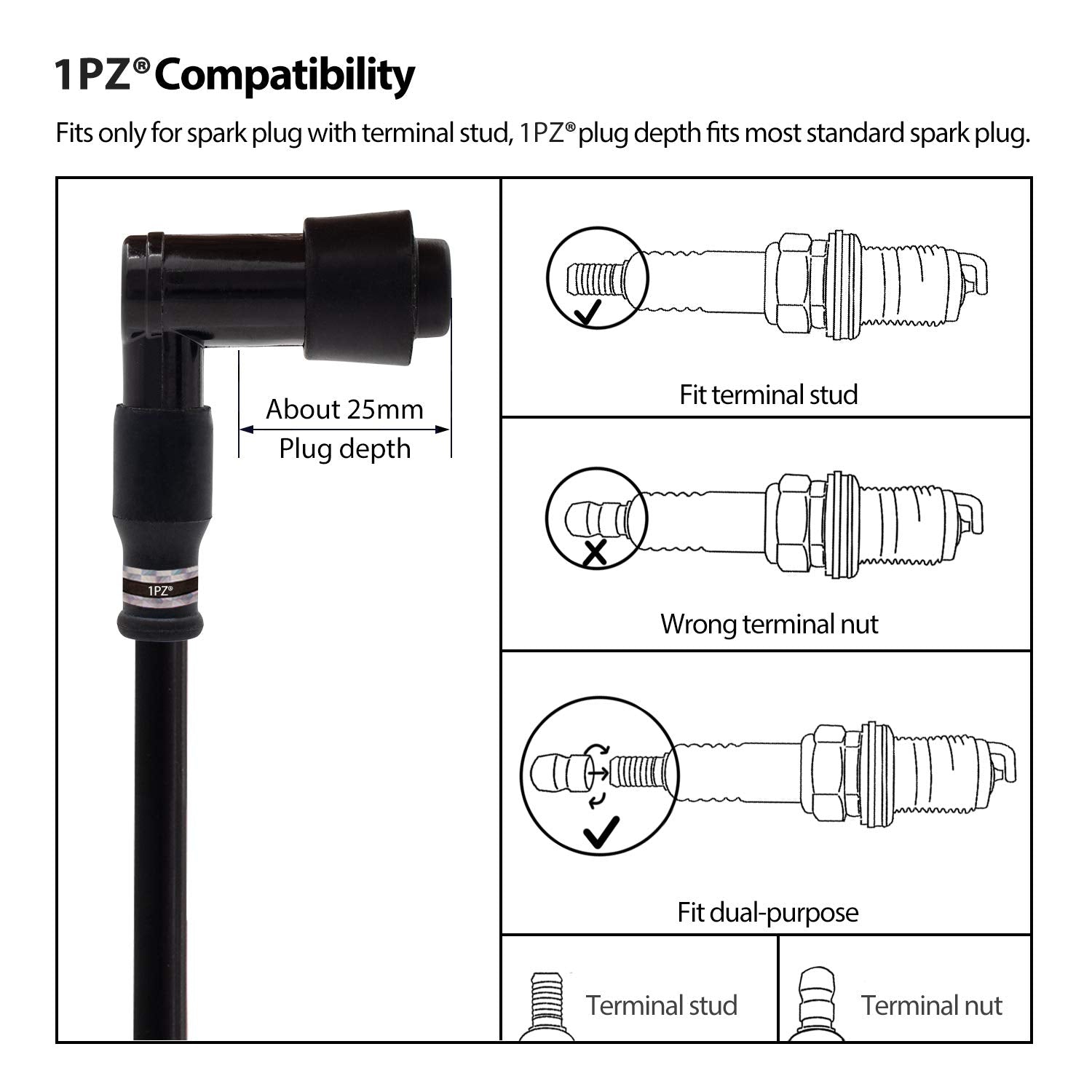 1Pz P80-Cw1 Ignition Coil Spark Plug Wire Replacement For Yamaha Y-Zinger Pw50 Pw 50 Pw80 Pw 80 1981-2021