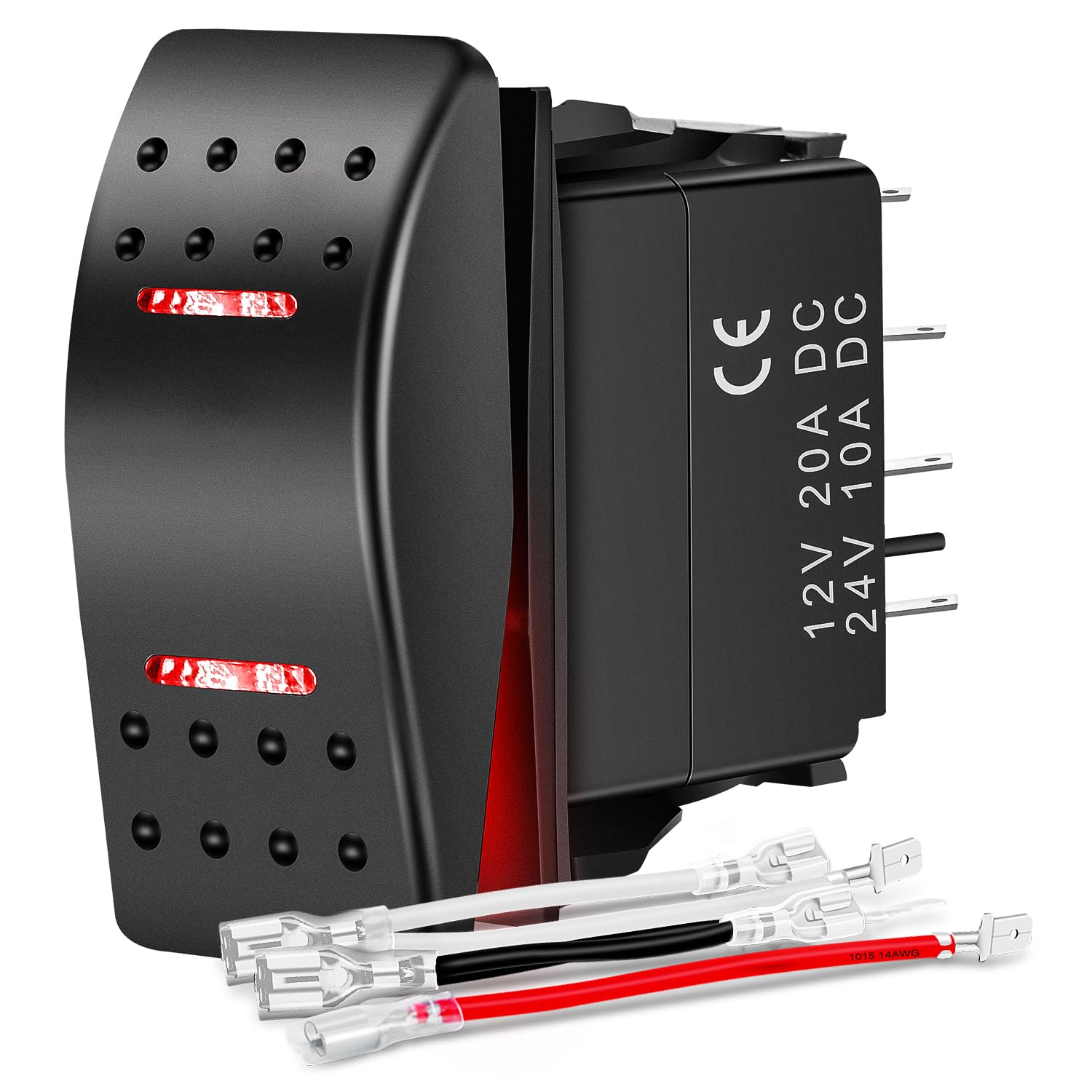 Nilight Waterproof Rocker Switch Toggle On Off On Dpdt 7Pin 12V 24V Jumper Wires Winch Pump Switches For Cars Trucks Caravans Bo