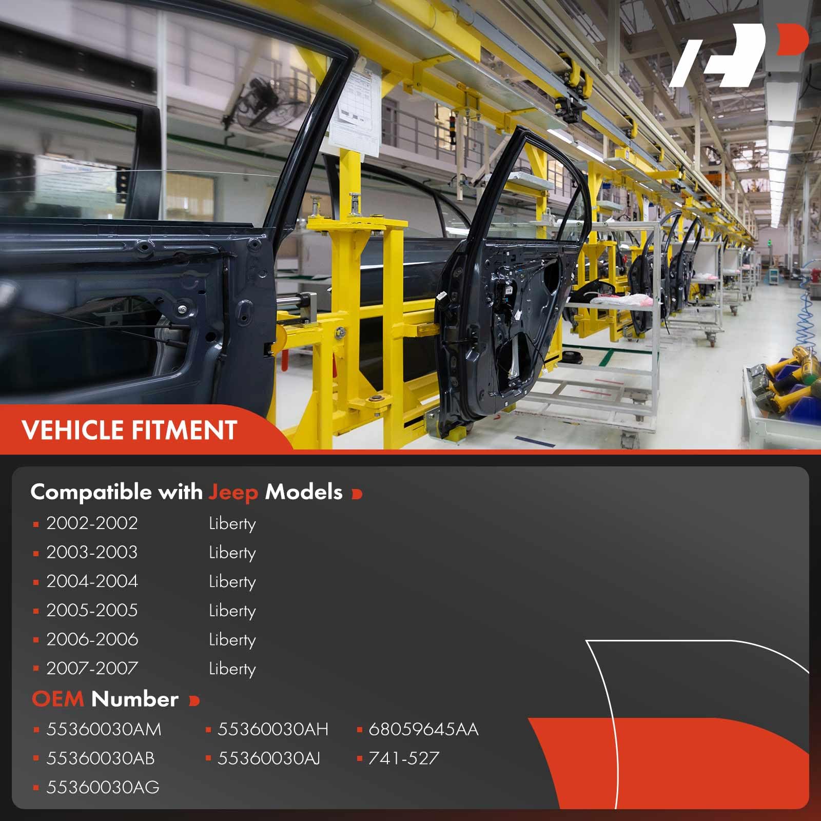 A-Premium Power Window Regulator And Motor Assembly Replacement For Jeep Liberty Kj 2002-2006 Front Right Passenger Side
