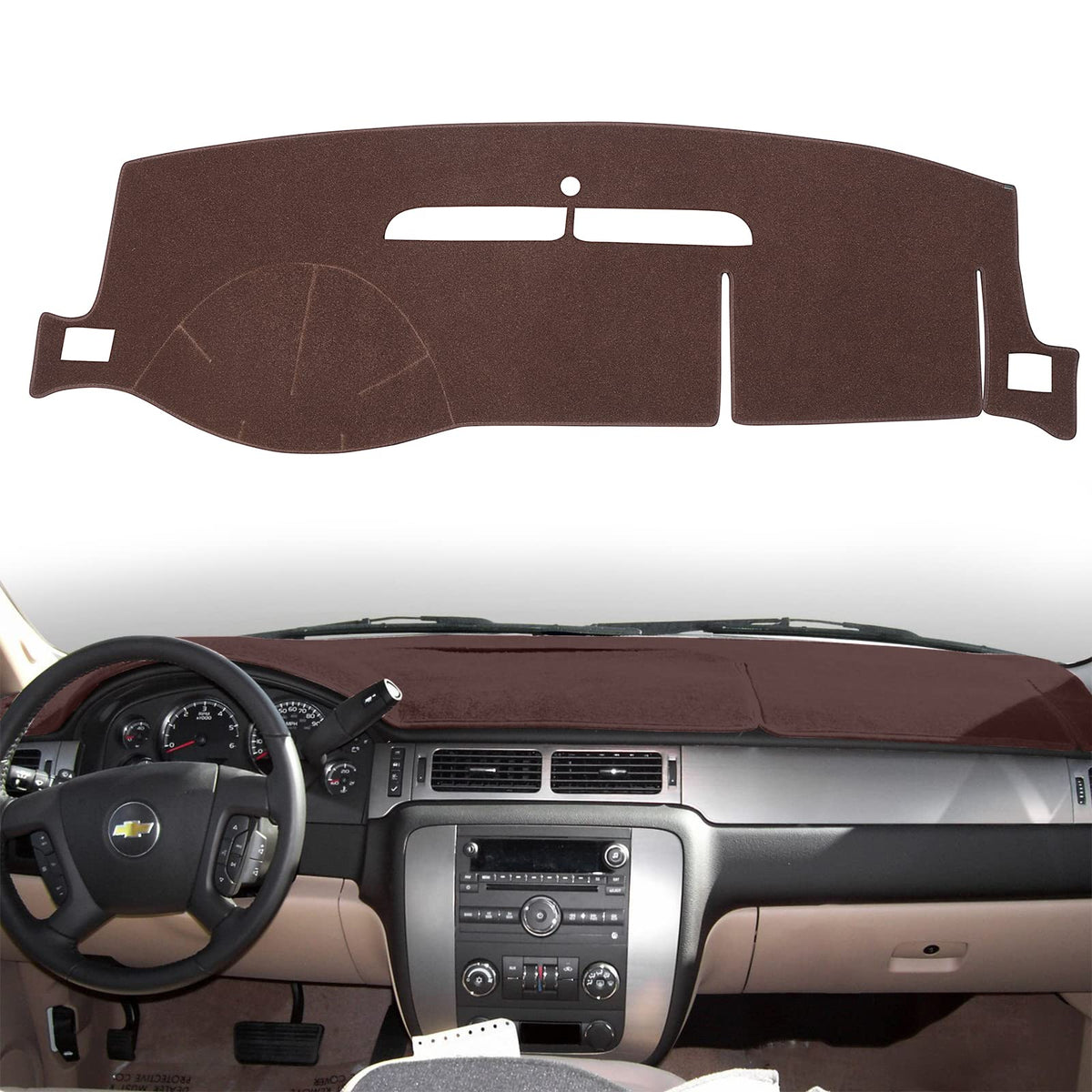 Hanlanka Dashboard Cover Dash Mat Compatible With 2007-2014 Chevy Chevrolet Tahoe Suburban,2007-13 Chevy Avalanche Silverado 150