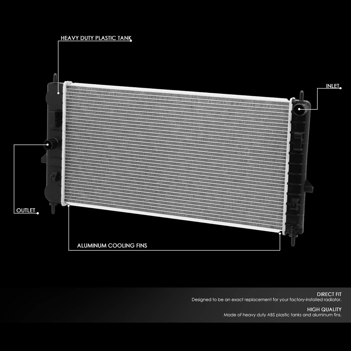 Auto Dynasty Radiator Compatible With 05-10 Cobalt Pontiac G4 G5 Pursuit Saturn Ion 2.2L 2.4L Mt, Dpi 13042 Factory Style 1-Row