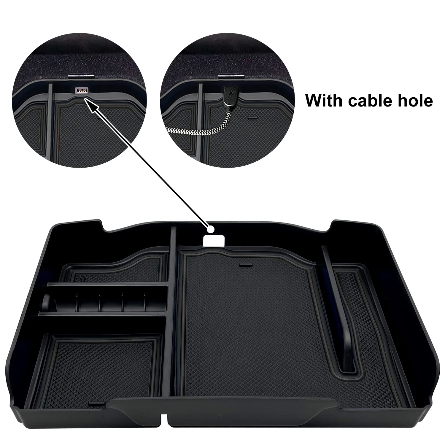 EVTIME Center Console Organizer fit for Dodge RAM 1500 2500 3500 2024 2023 2022 2021 2020 2019 Accessories Interior Storage Box